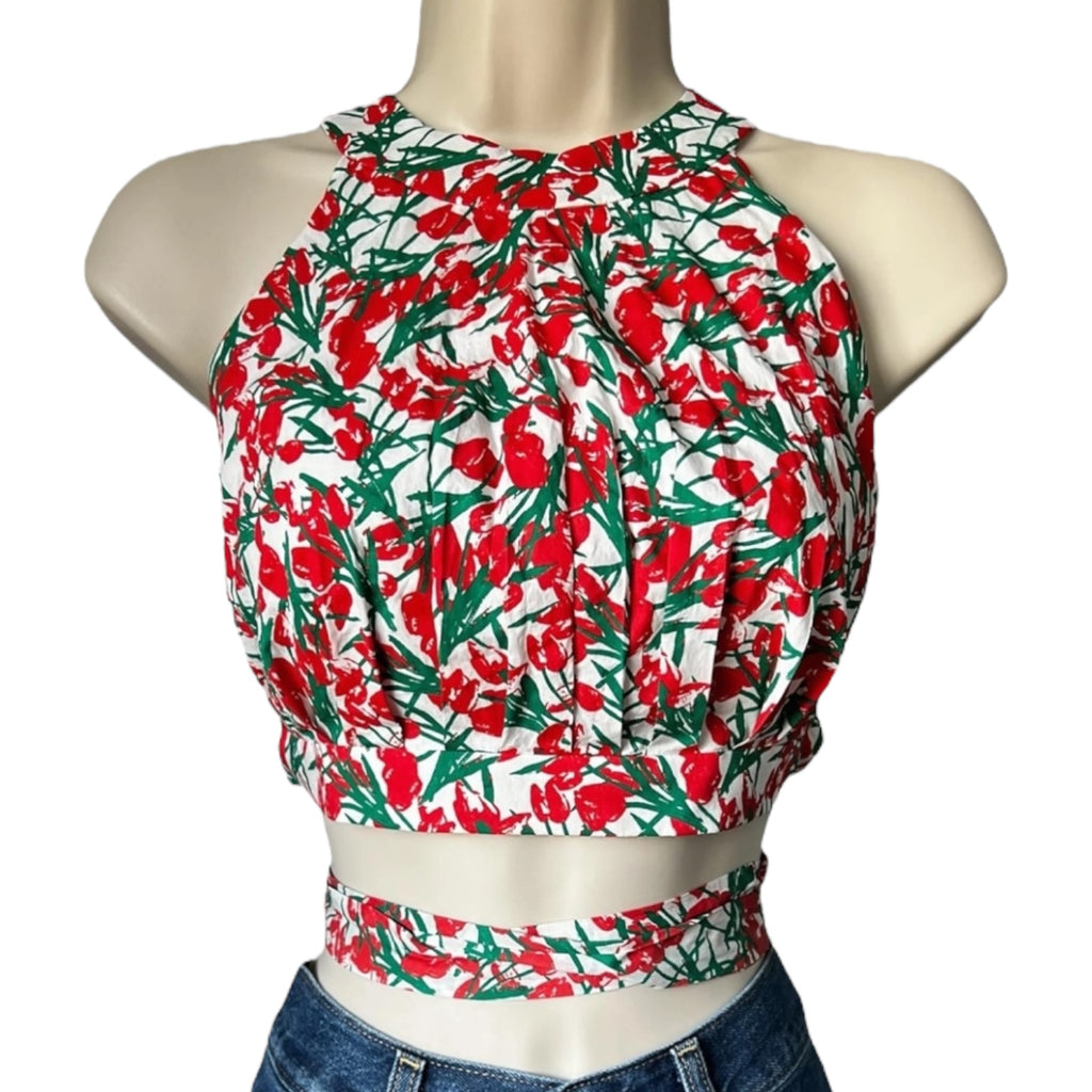 Philosophy Di Lorenzo Serafini Halter Open-Back Top – Floral Tulip, UK10 – pre-loved