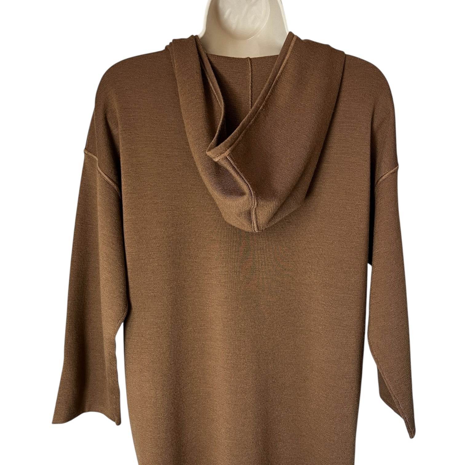 Max Mara Wool Hooded Midi Lounge Dress – Relaxed Fit, Size S – pre-loved