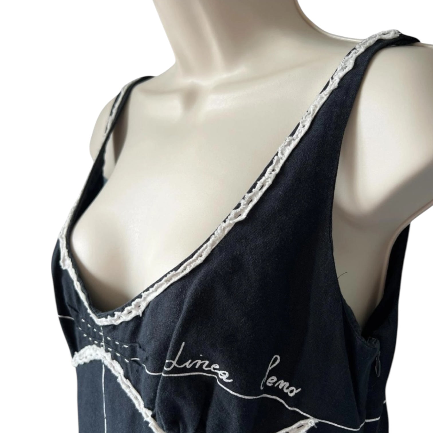 Vintage Moschino Sloper Linen Dress – Rare 90s Collectible, IT44 – pre-loved