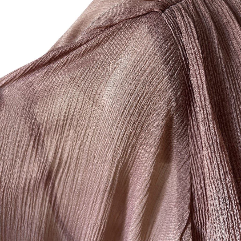 For Love & Lemons Silk Lace V Neck Long Sleeve Mini Dress – Blush Pink, XS