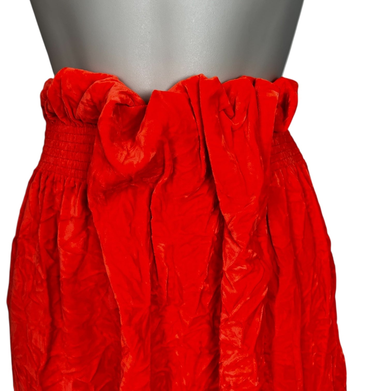 Victoria Beckham Crushed Velvet Midi Skirt – Ruched Tube Style, Pull-On, UK 8 – pre-loved