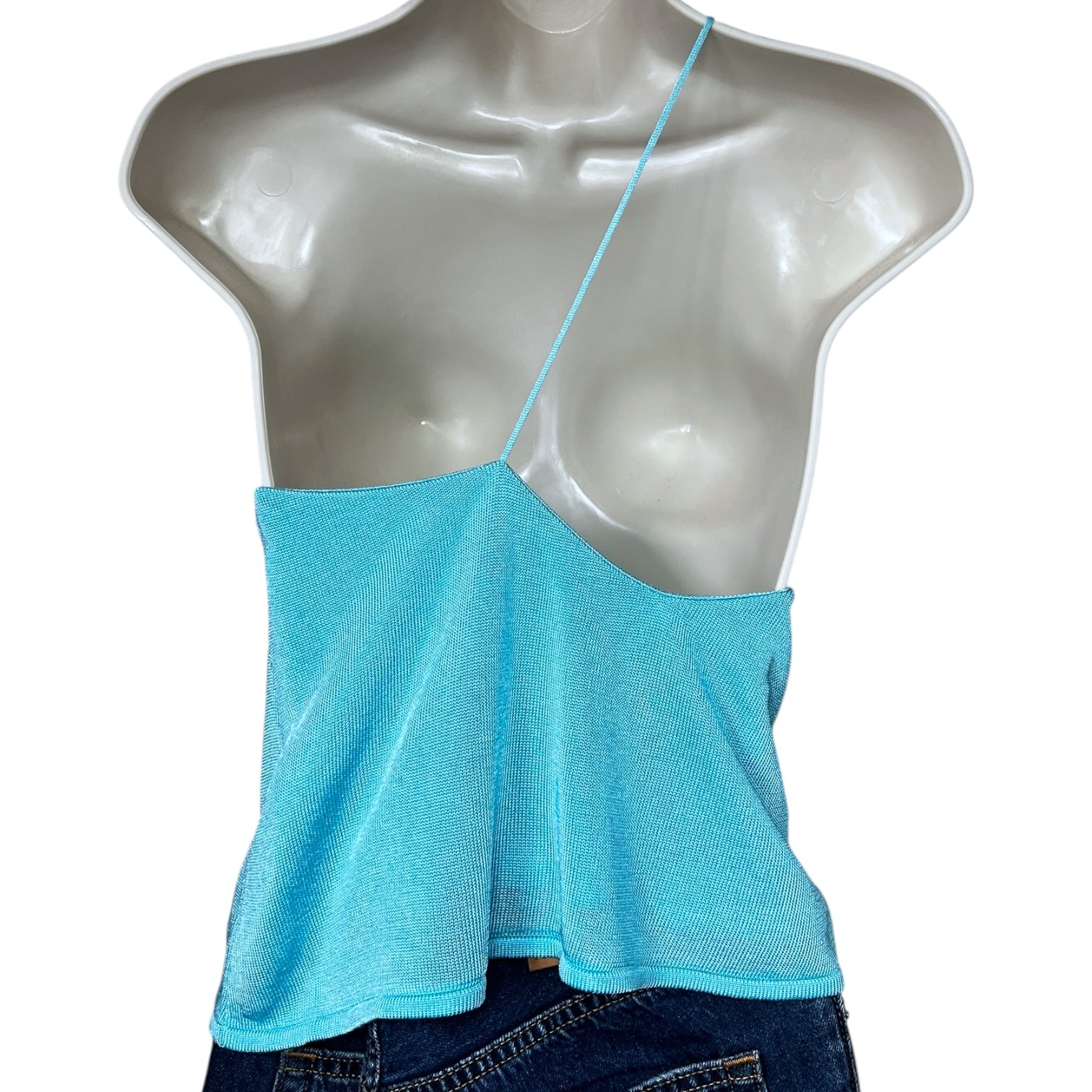 GAUGE81 Beja One-Shoulder Mesh Top – Asymmetric Open Back, XS