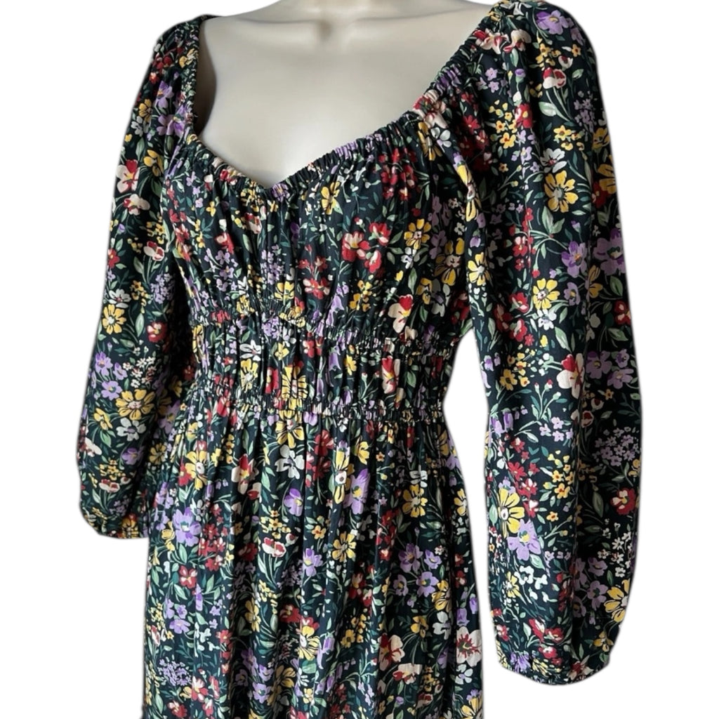 Pink City Prints Prairie Tiered Sweetheart Midi Dress – Cotton, XS