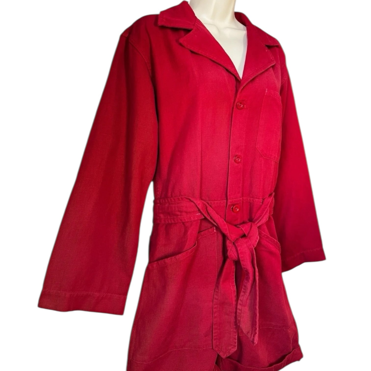 Nili Lotan Ariana Cotton-Linen Relaxed Jumpsuit - Red, XS