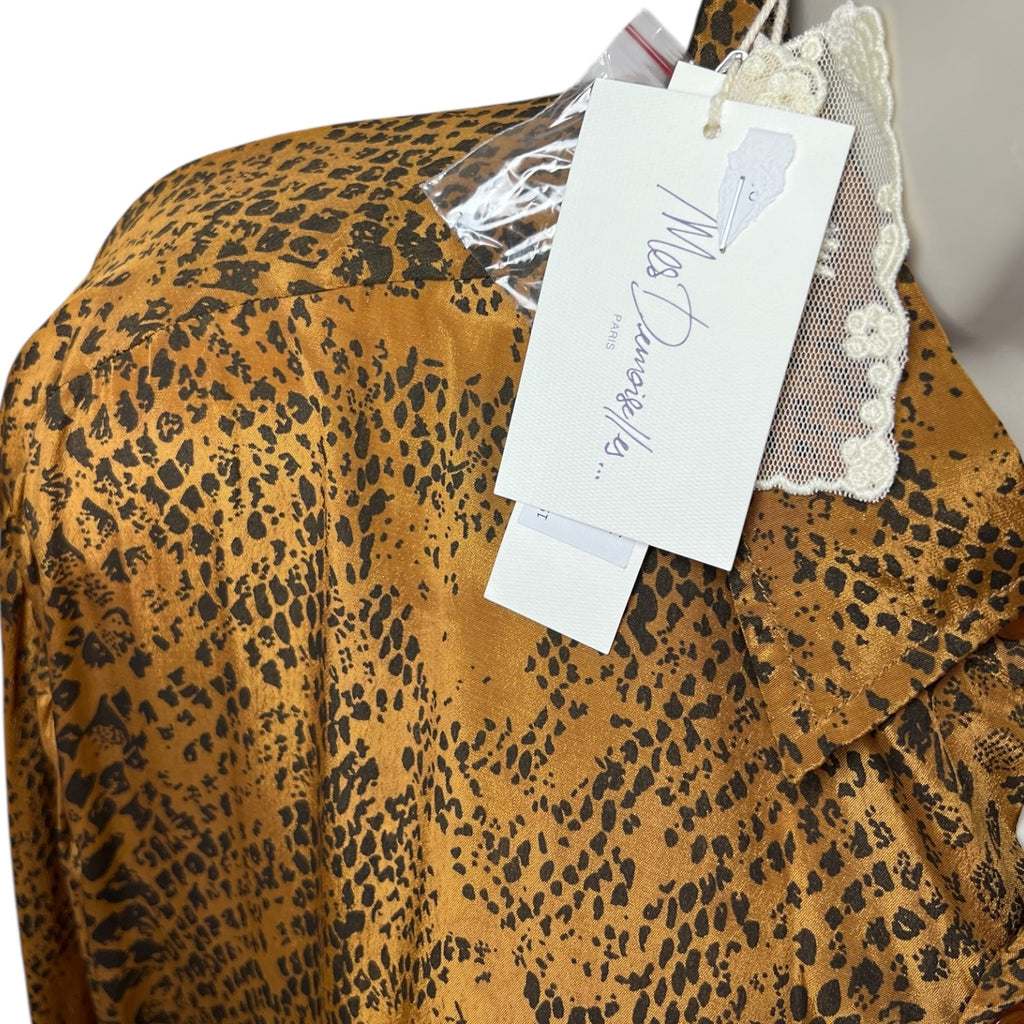 Mes Demoiselles Snake Print Kaftan Shirt Dress – Relaxed Tunic Blouse, FR38