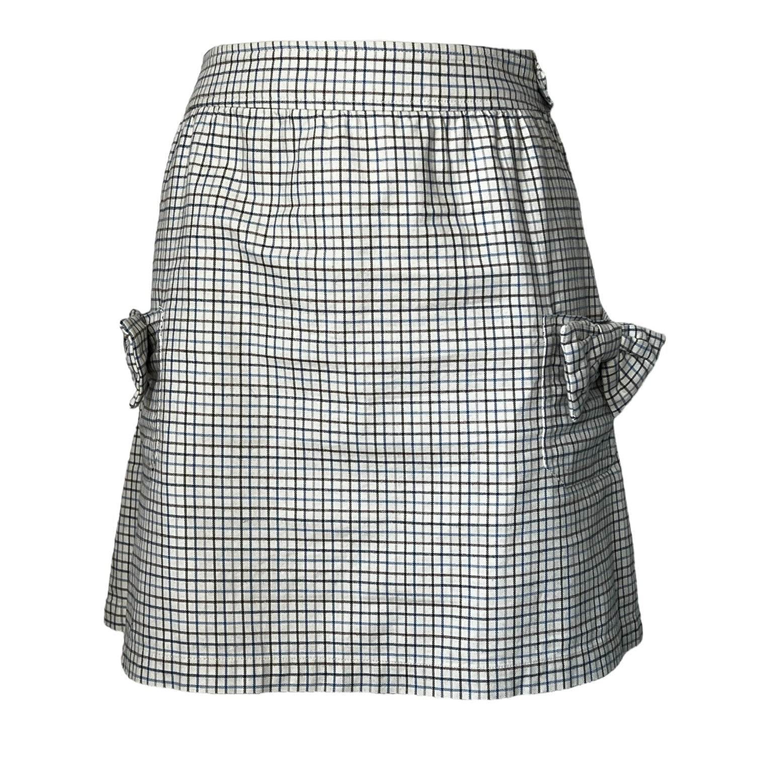 A.P.C. Checked Mini Skirt – Bow Detail, Retro Preppy Academia Style, EU 40 – pre-loved