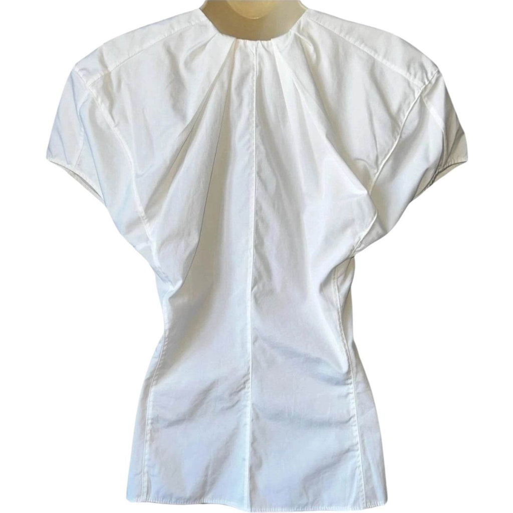 Khaite ‘Tanya’ Puff Sleeve Shirt – Cotton Poplin, Princess Seams, Size S – pre-loved