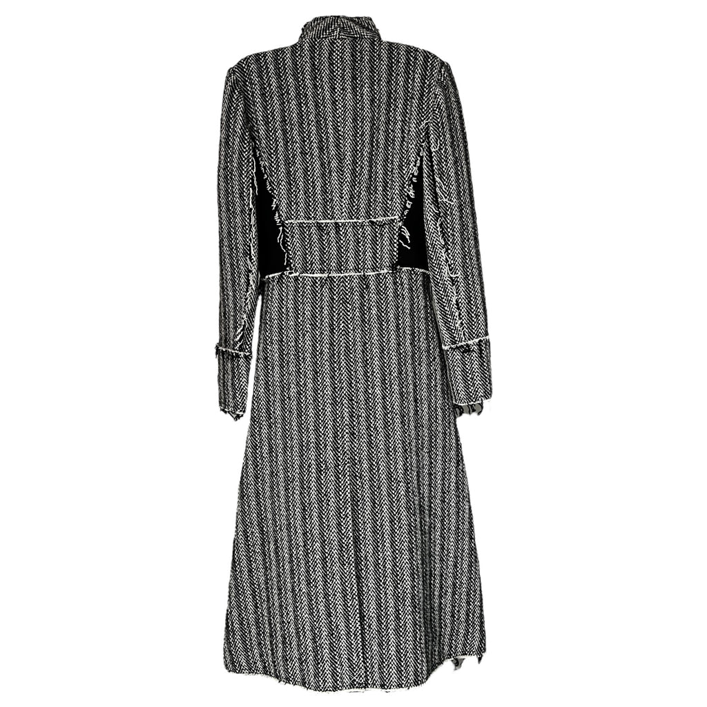 Tory Burch Runway 2020 Raw Tweed Wool Double Breasted Coat - US6