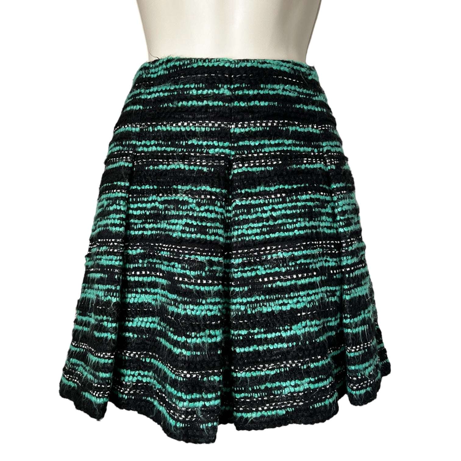 Proenza Schouler Tweed Wool Mini Skirt – Pleated, A-Line, Silk Lined, US 4 – pre-loved