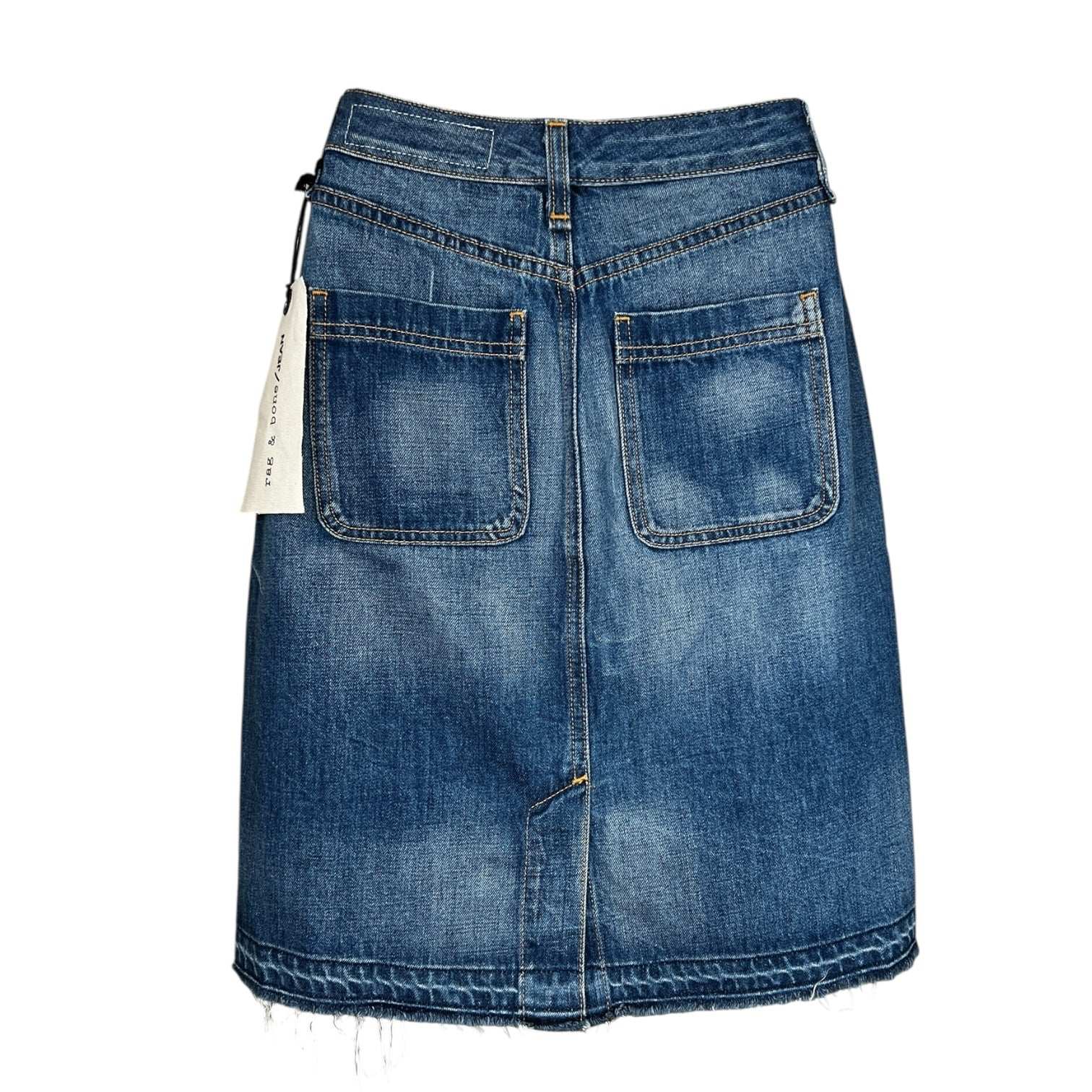 Rag & Bone Denim Mini Skirt – Patch Pockets, High Waisted, W25 – pre-loved