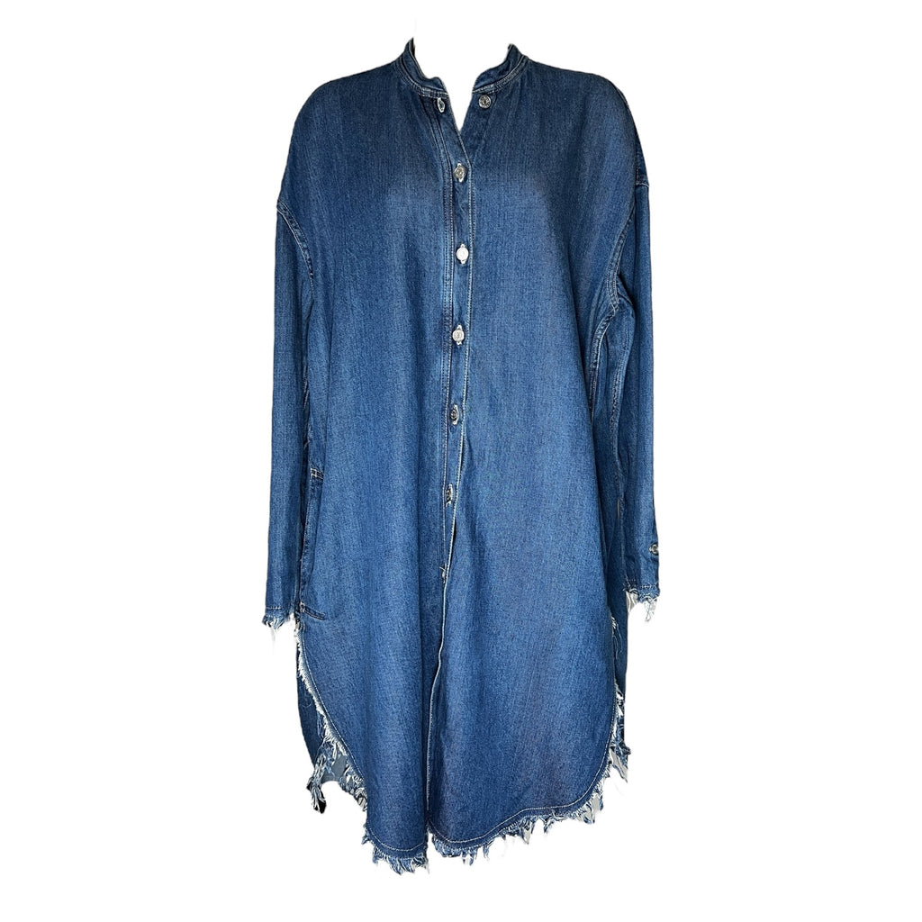 Acne Studios Gracie Denim Shirt Dress – Oversized Distressed Style, FR34 (AW16)