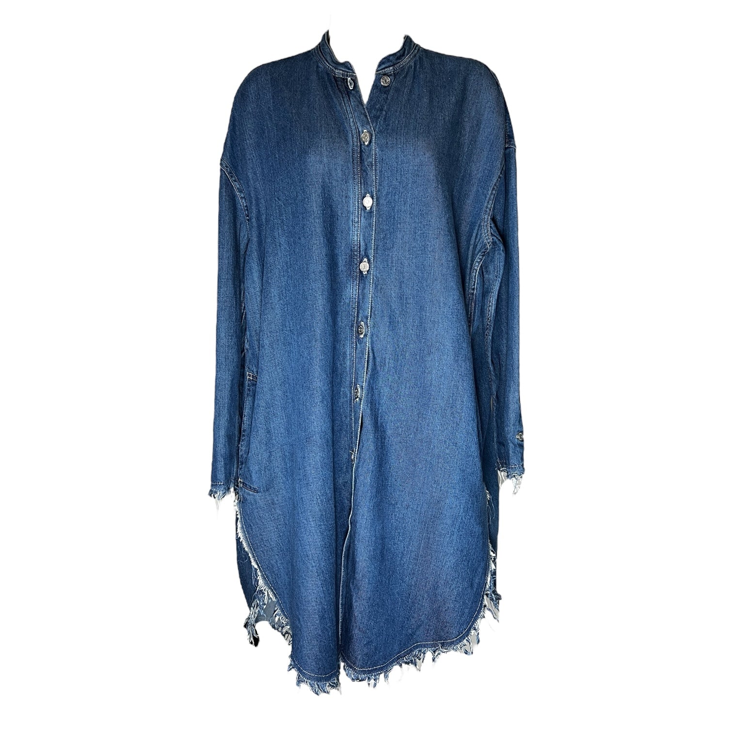 Acne Studios Gracie Denim Shirt Dress – Oversized Distressed Style, FR34 (AW16)