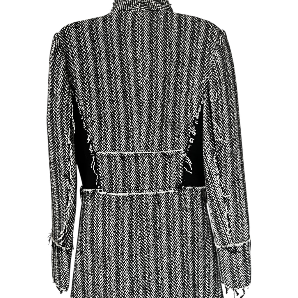 Tory Burch Runway 2020 Raw Tweed Wool Double Breasted Coat - US6