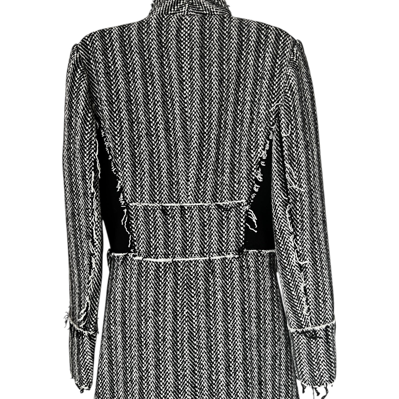 Tory Burch Runway 2020 Raw Tweed Wool Double Breasted Coat - US6