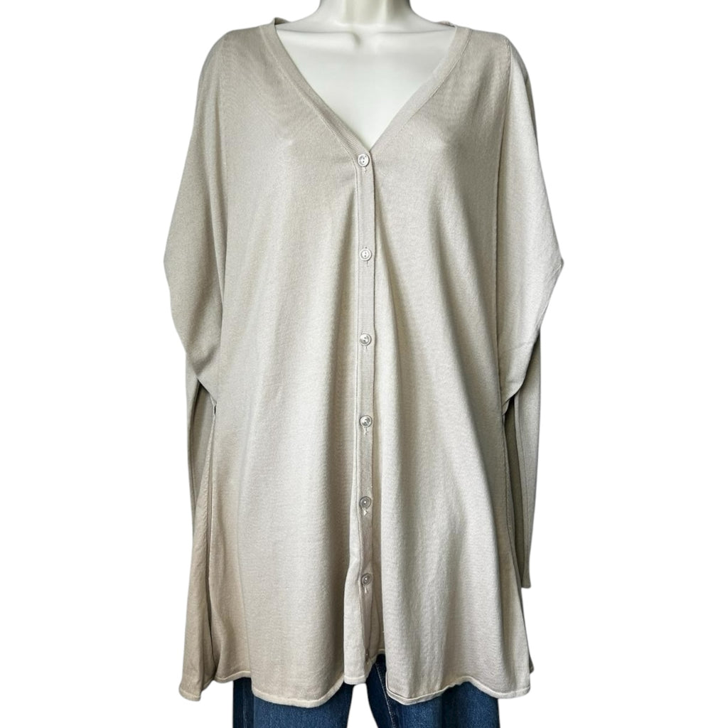 Maison Margiela Neutral Longline Relaxed Cardigan – Side Zip, M