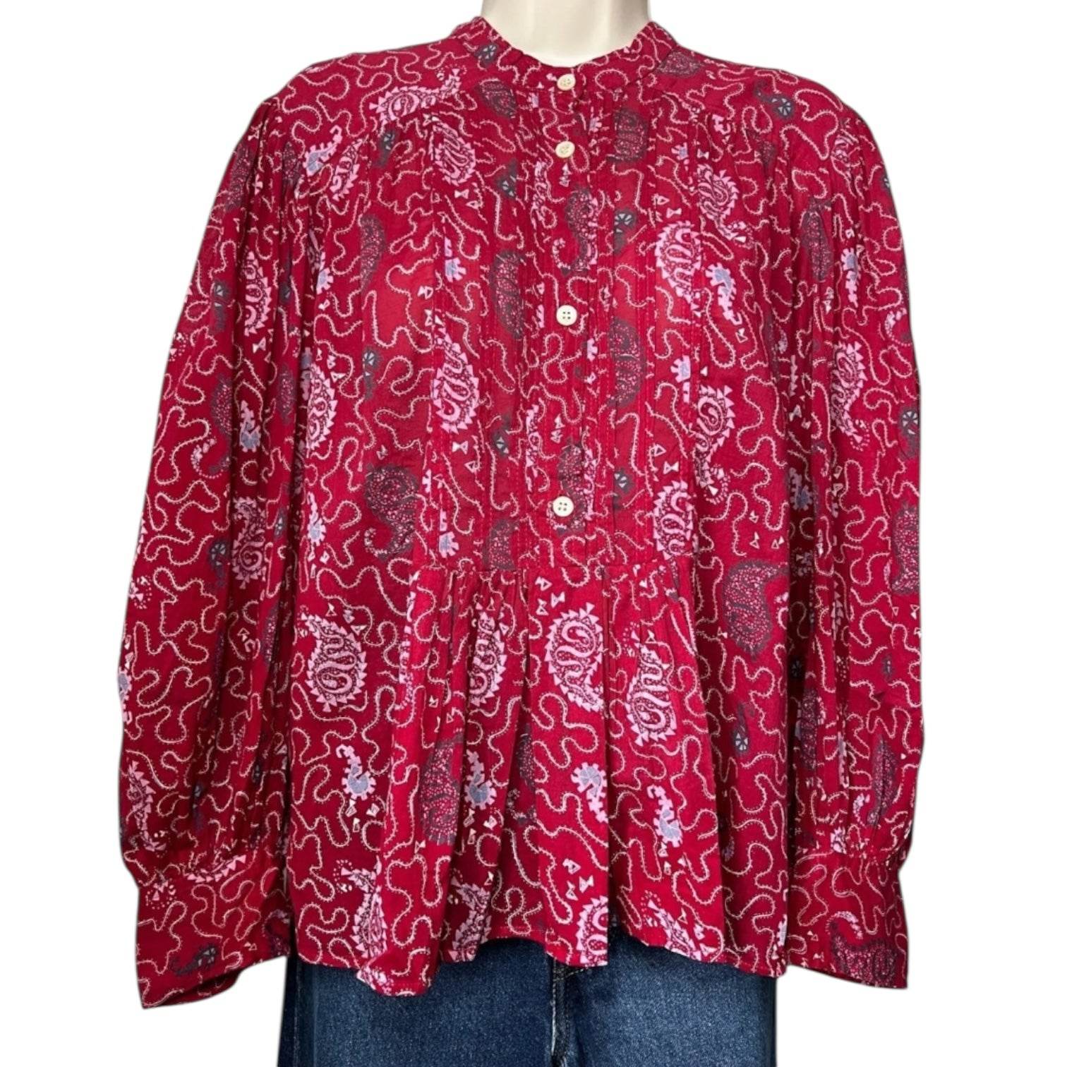 Isabel Marant Étoile Paisley Crop Shirt – Puff Sleeve, FR36 – pre-loved