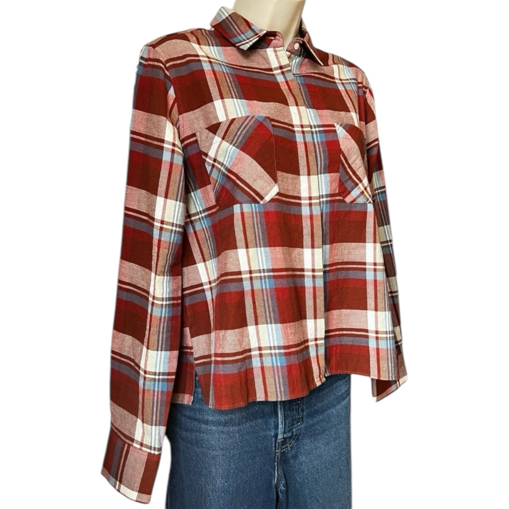 Chloé Stora Flannel Plaid Cropped Shirt – FR36 / UK8