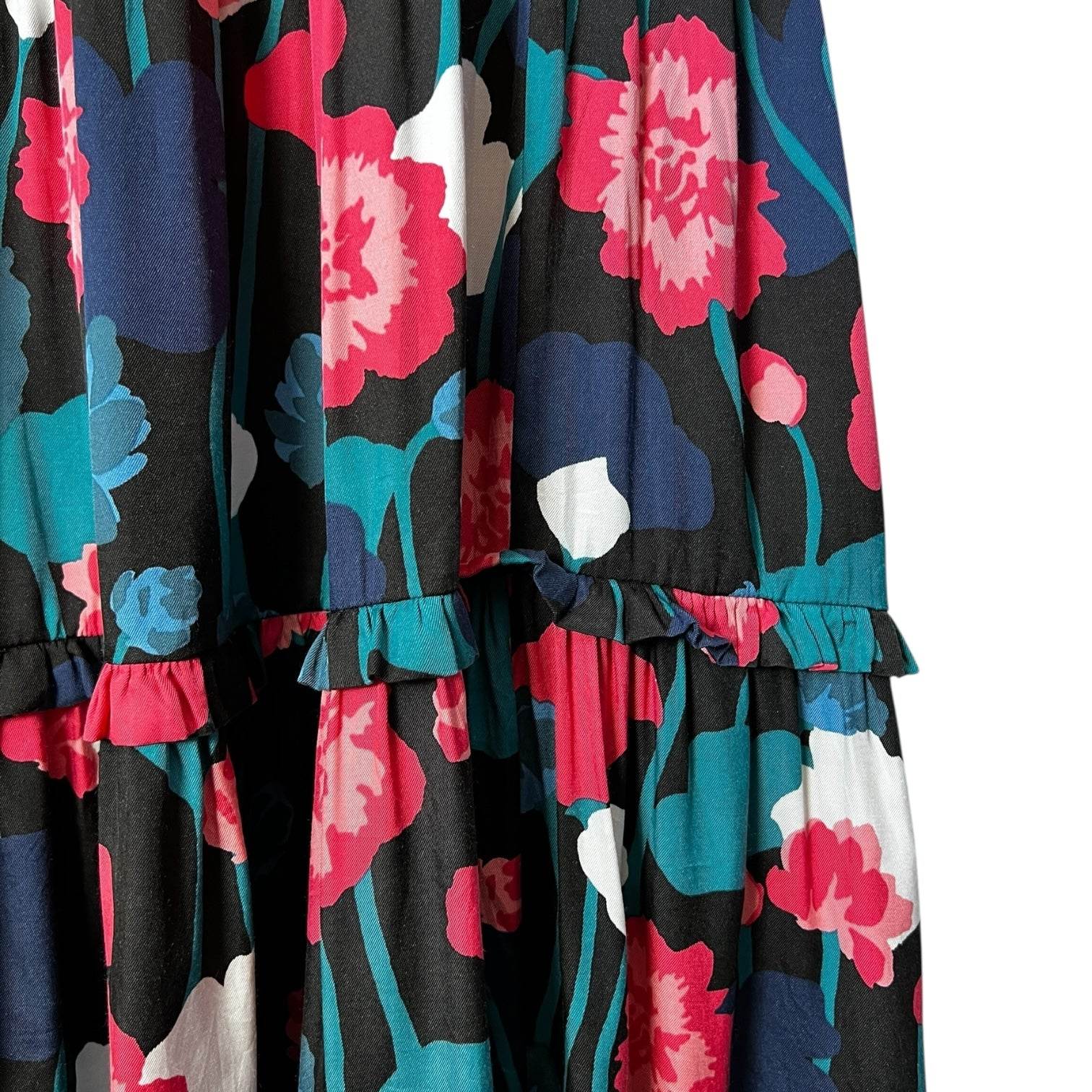 Kate Spade Silk Blend Maxi Skirt – Floral Print, Tiered, Size S – pre-loved