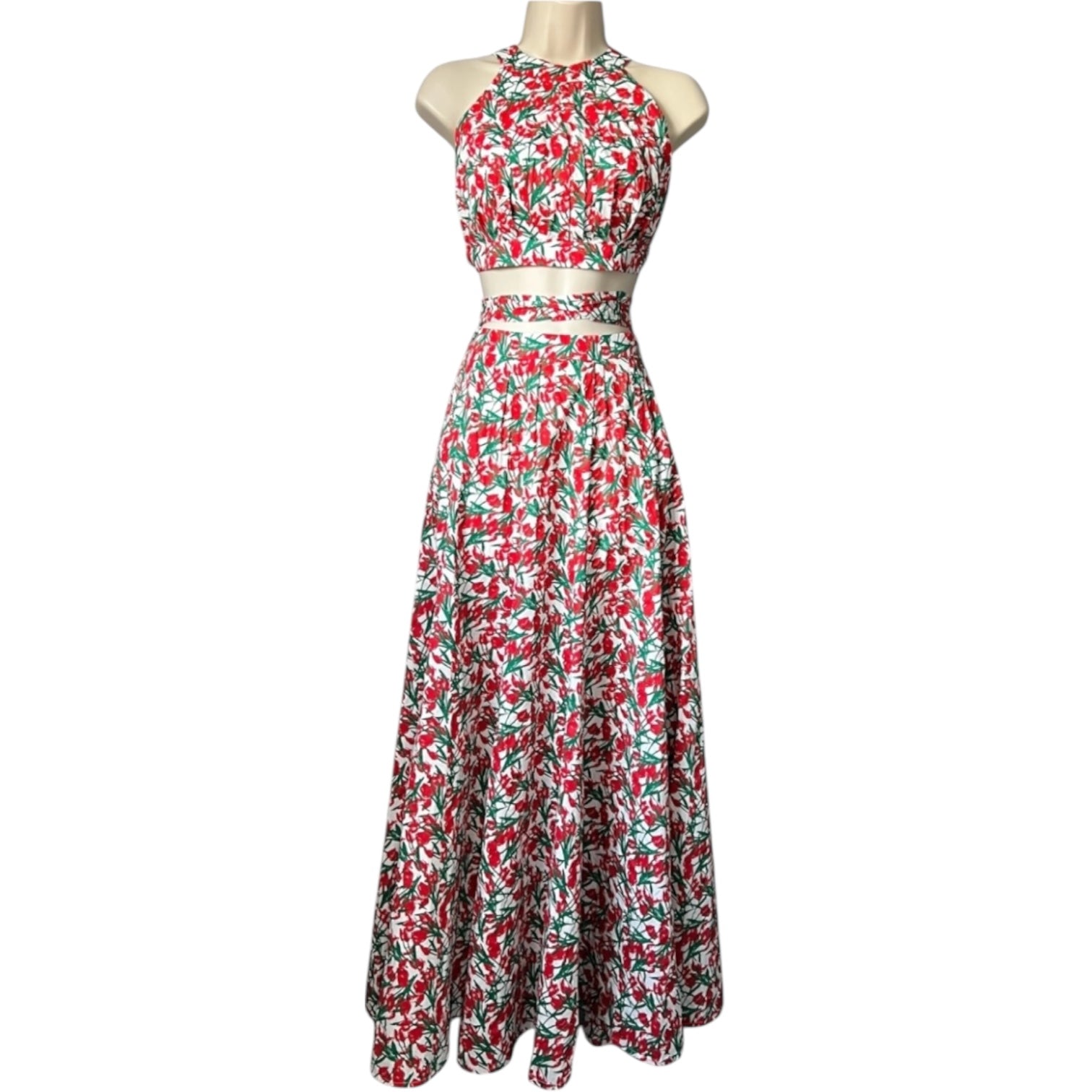 Philosophy Di Lorenzo Serafini Halter Open-Back Top – Floral Tulip, UK10 – pre-loved
