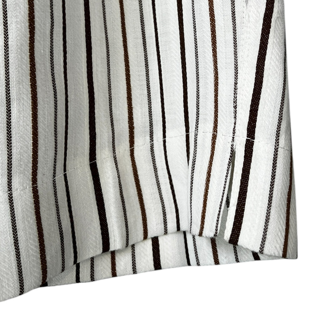 MaxMara PennyBlack Striped Linen Cropped Trousers – UK14