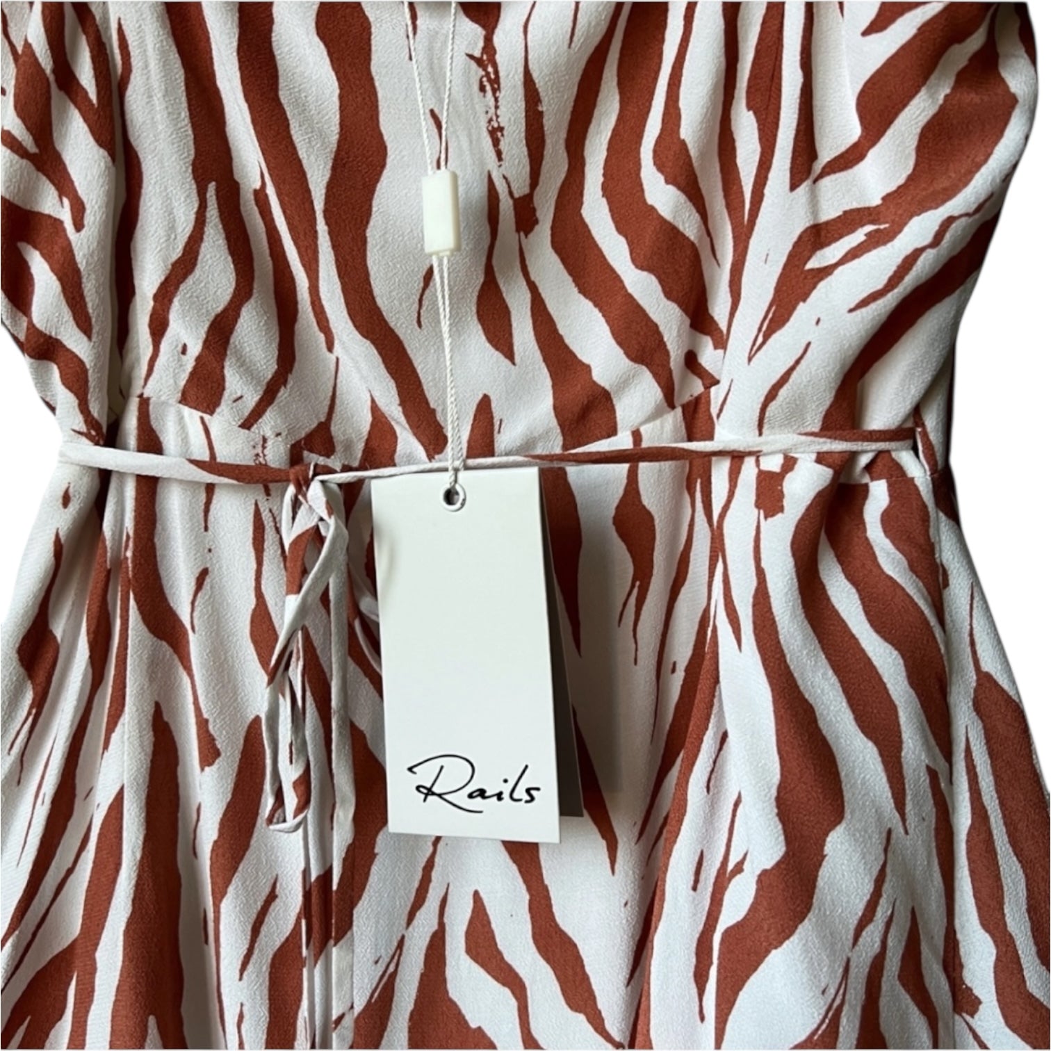 Rails Zebra Print Wrap Midi Dress – Rayon, Size S – pre-loved