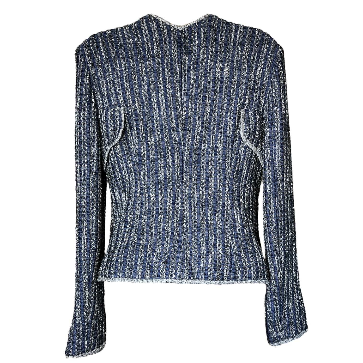Theyskens’ Theory Tweed Collarless Blazer – Distressed, Silk-Lined, US 6 – pre-loved