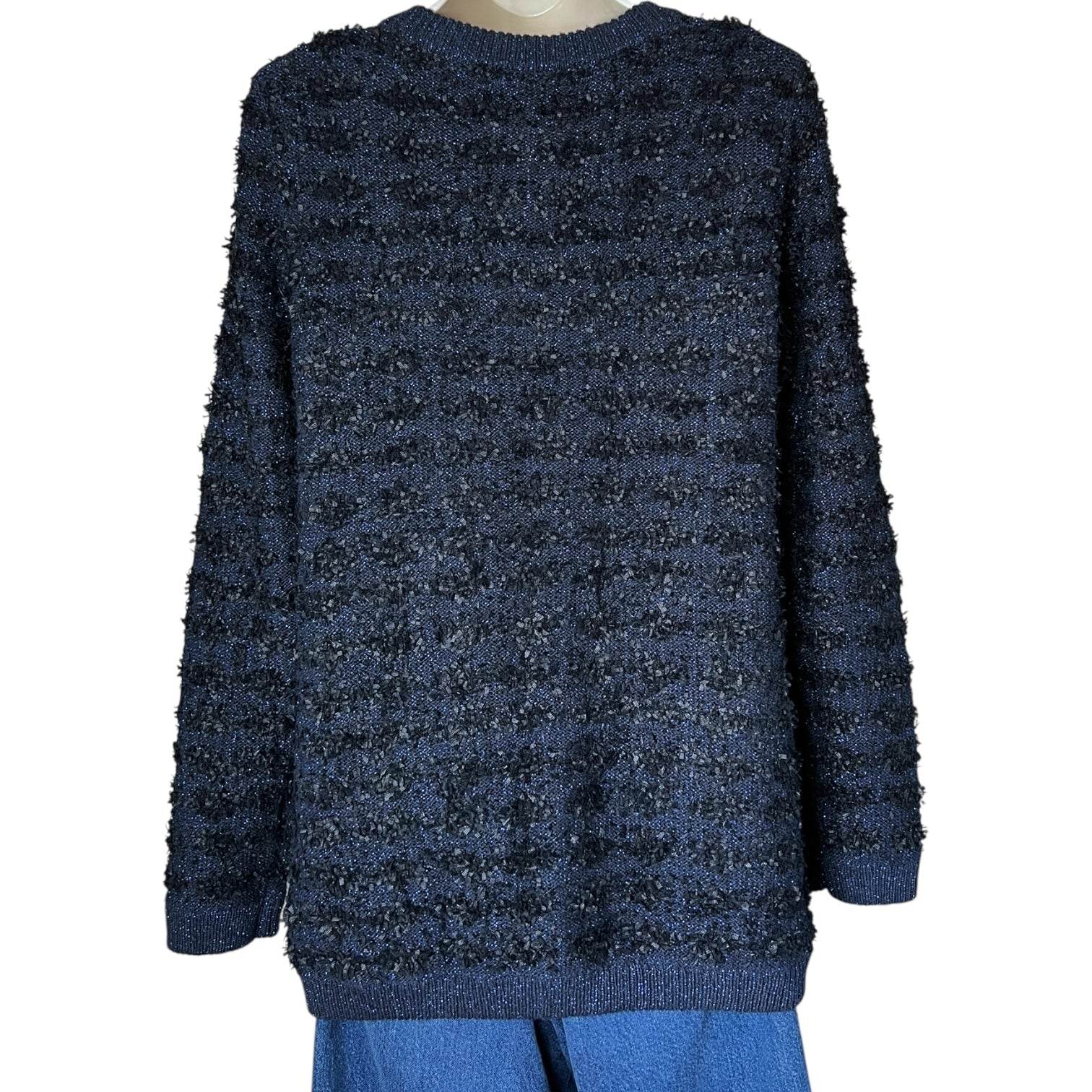 L.K. Bennett ‘Clyde’ Tweed Cardigan – Black/Navy, Size S – pre-loved