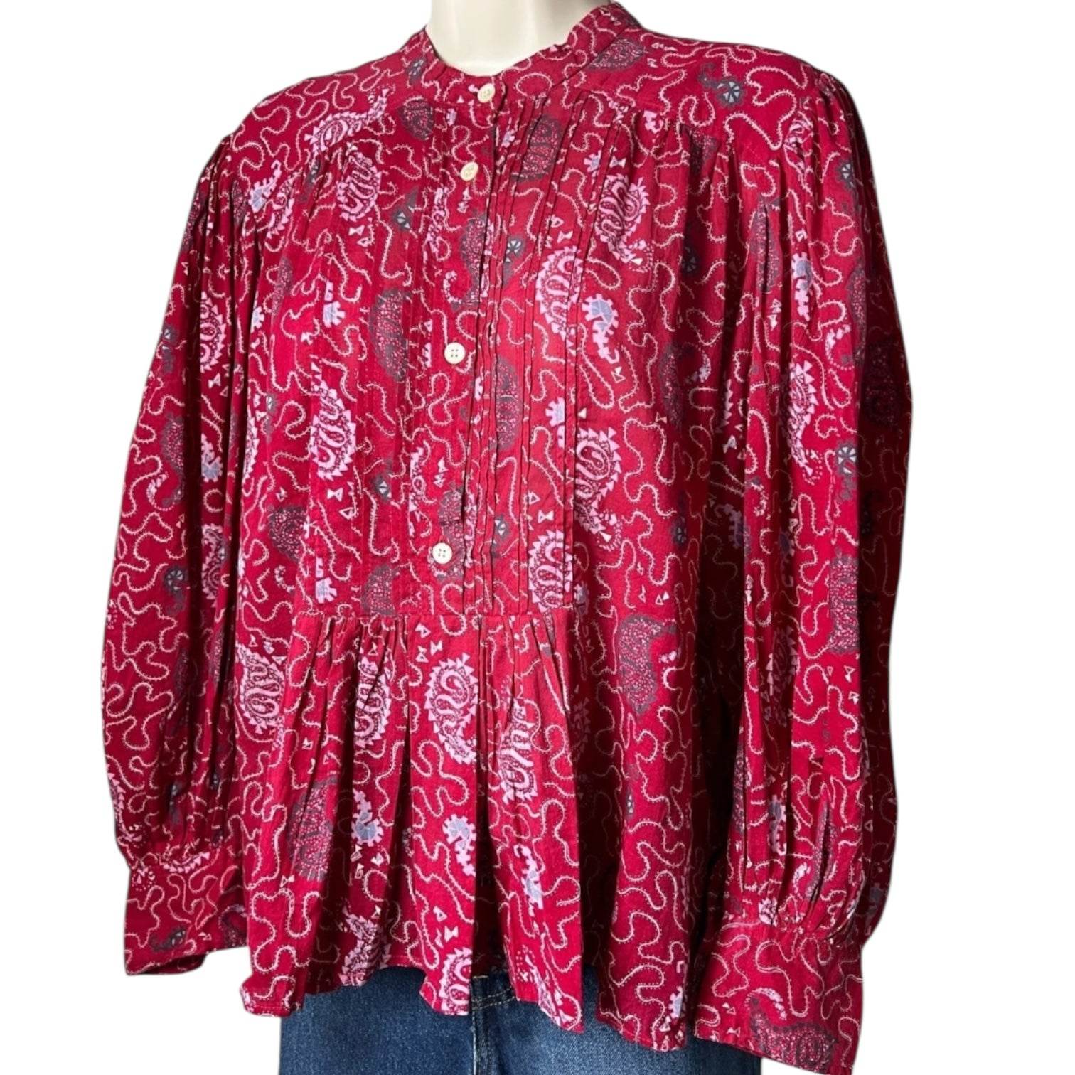 Isabel Marant Étoile Paisley Crop Shirt – Puff Sleeve, FR36 – pre-loved