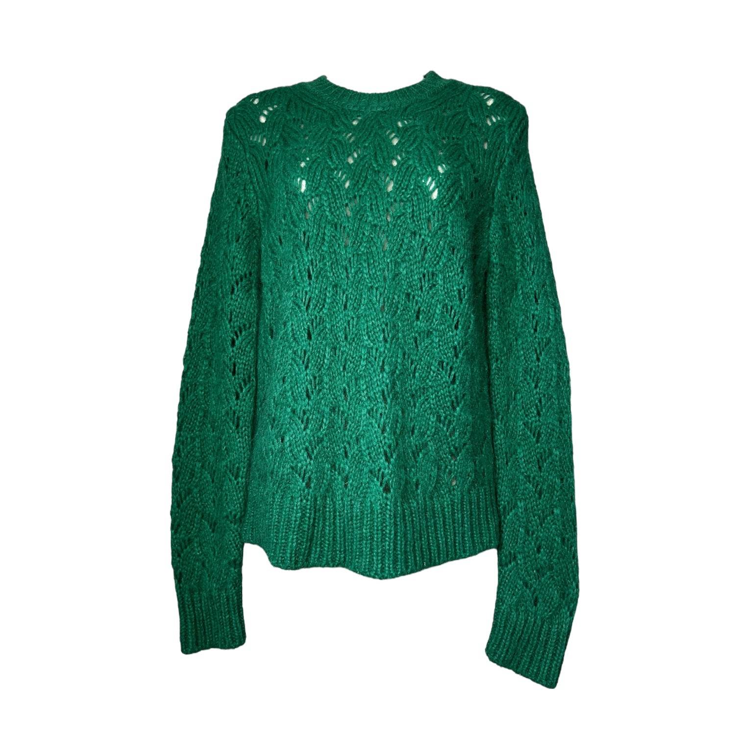 Maje Mohair Wool Pointelle Knit Jumper – Green, Size 2 (UK10) – pre-loved