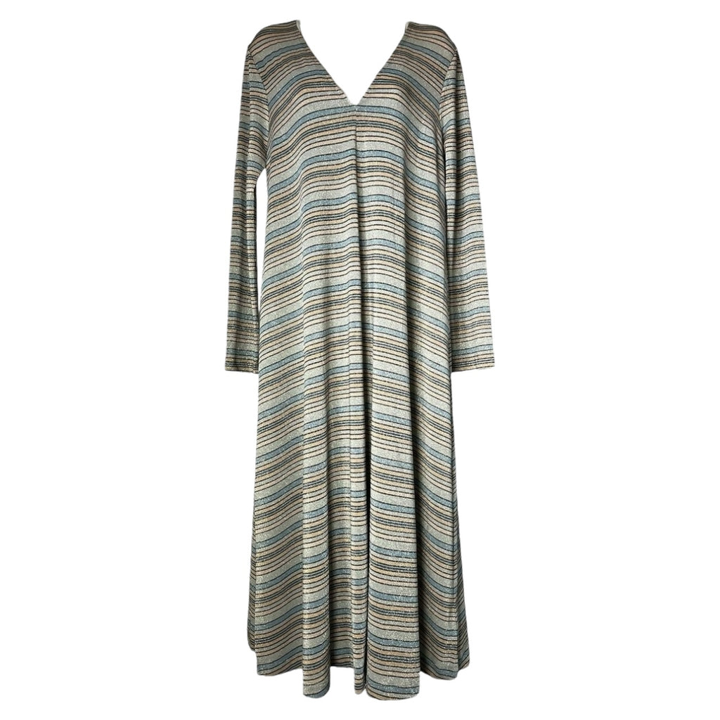 Stine Goya Metallic Stripe Relaxed Midi Dress – S