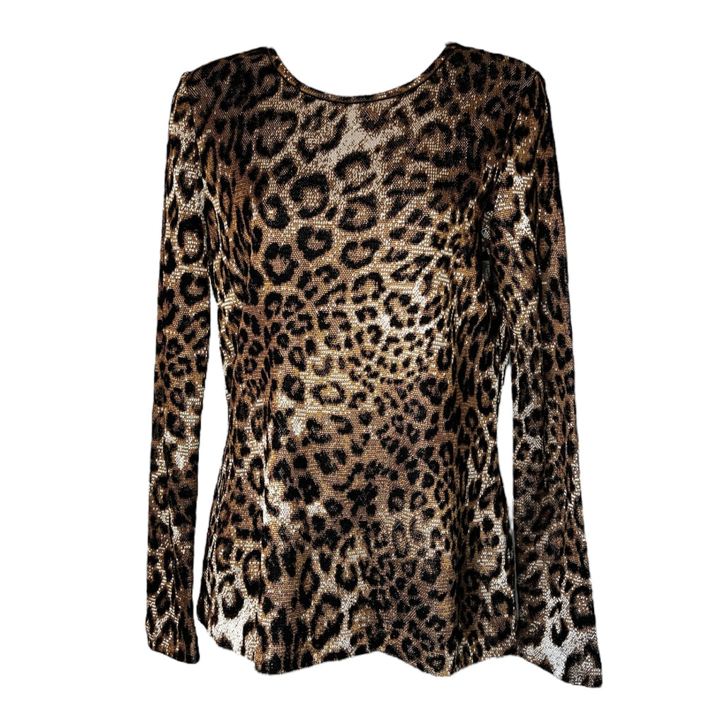 St. John Wool Blend Knit Crew Neck Jumper - Leopard Print, S