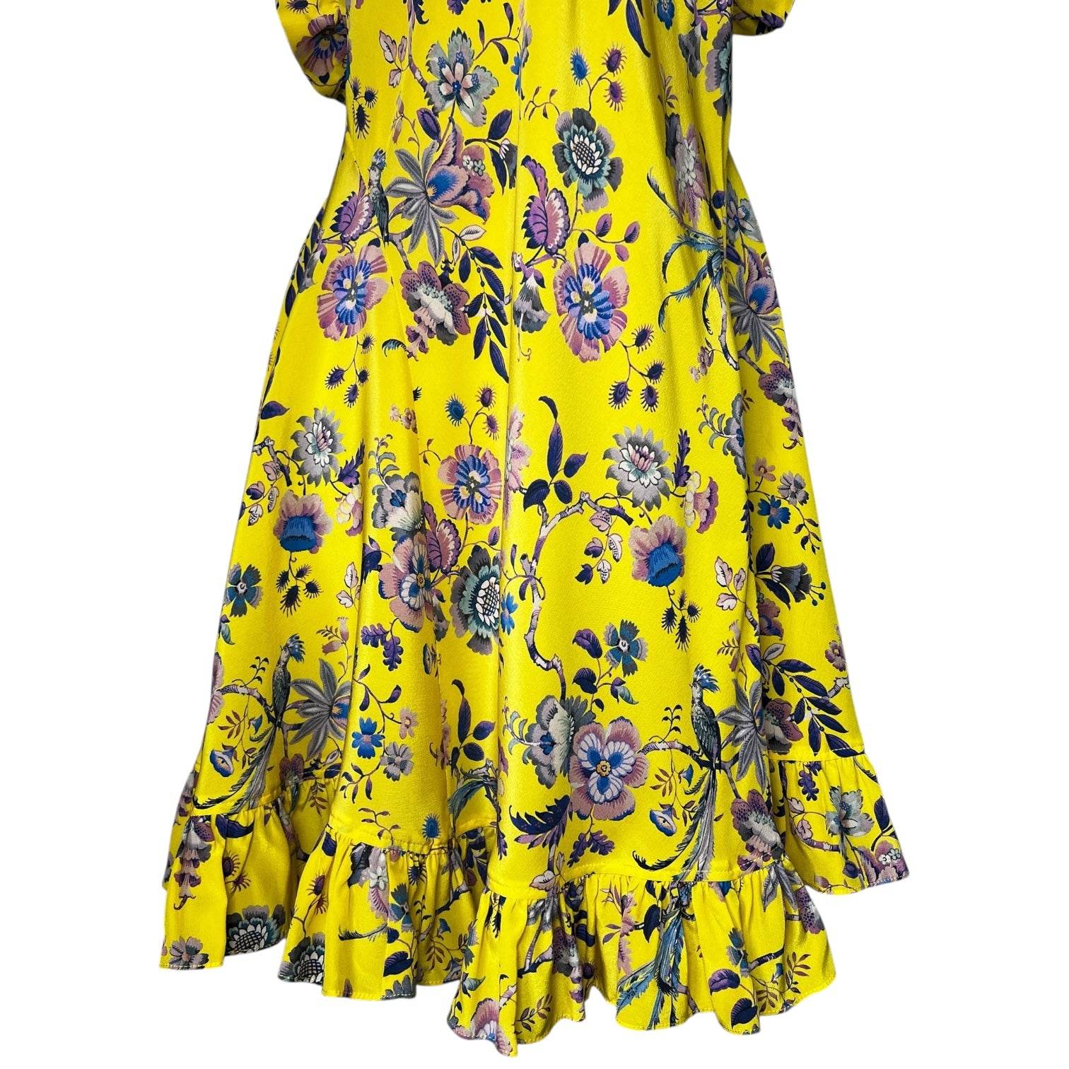 Les Rêveries Floral Silk Ruffle Mini Dress – Liberty Fabric, US2 – pre-loved
