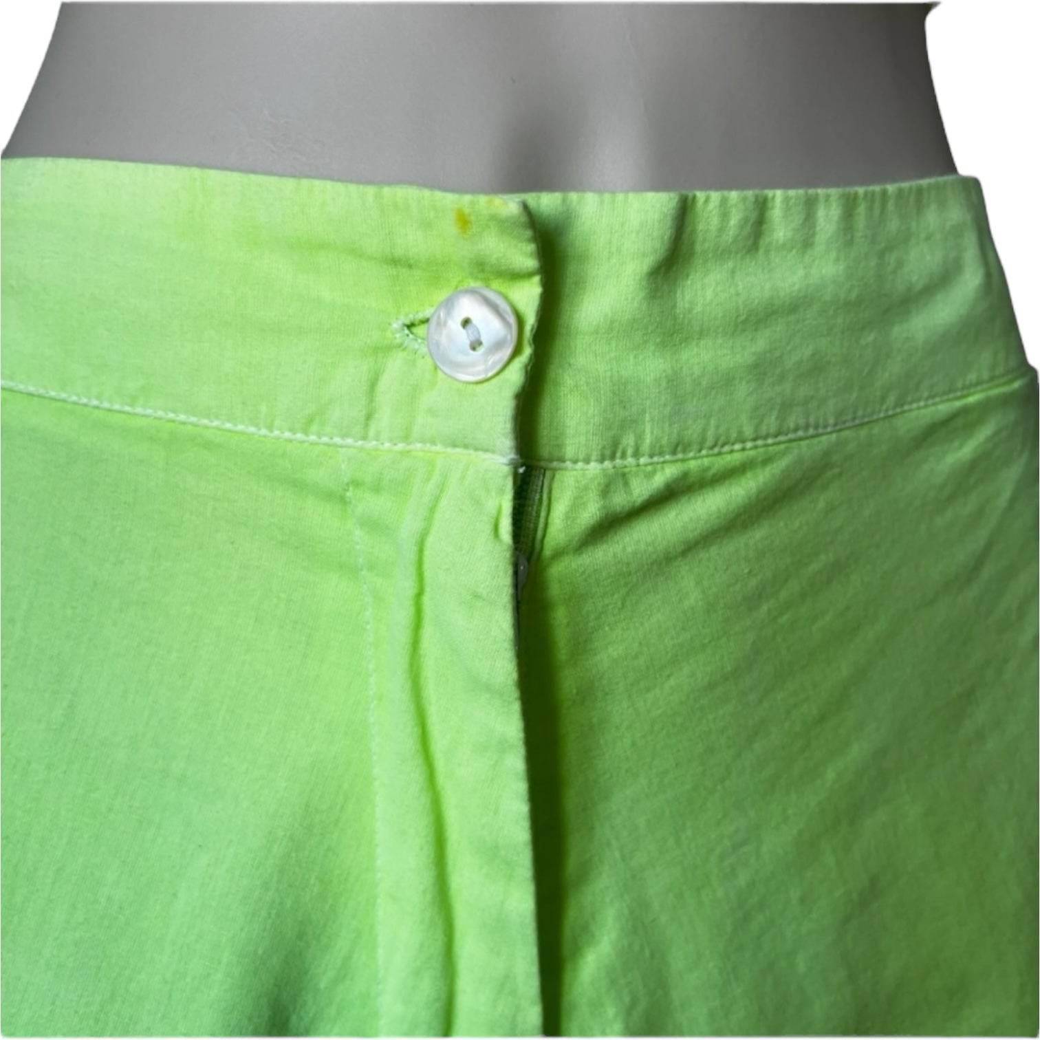 Juliet Dunn Embroidered Scalloped Mini Shorts – Neon Cotton, size 1 (UK8) – pre-loved