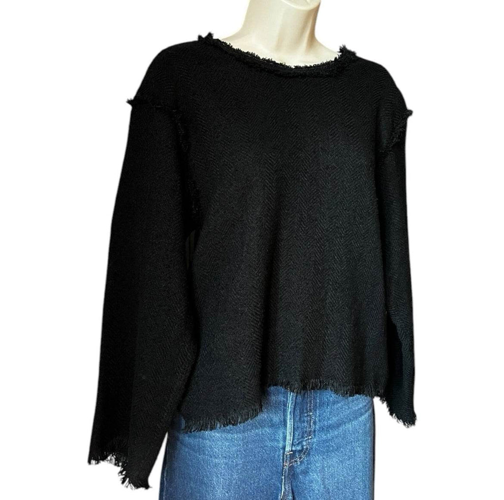 Isabel Marant Linen Fringe Jumper – Wide Sleeves, Relaxed Fit, FR 38 – pre-loved