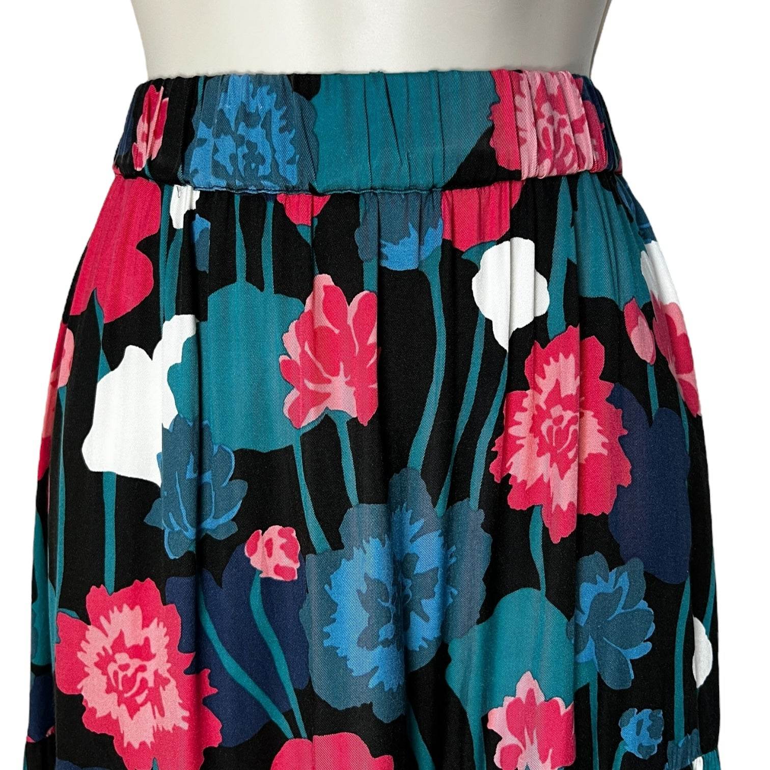 Kate Spade Silk Blend Maxi Skirt – Floral Print, Tiered, Size S – pre-loved