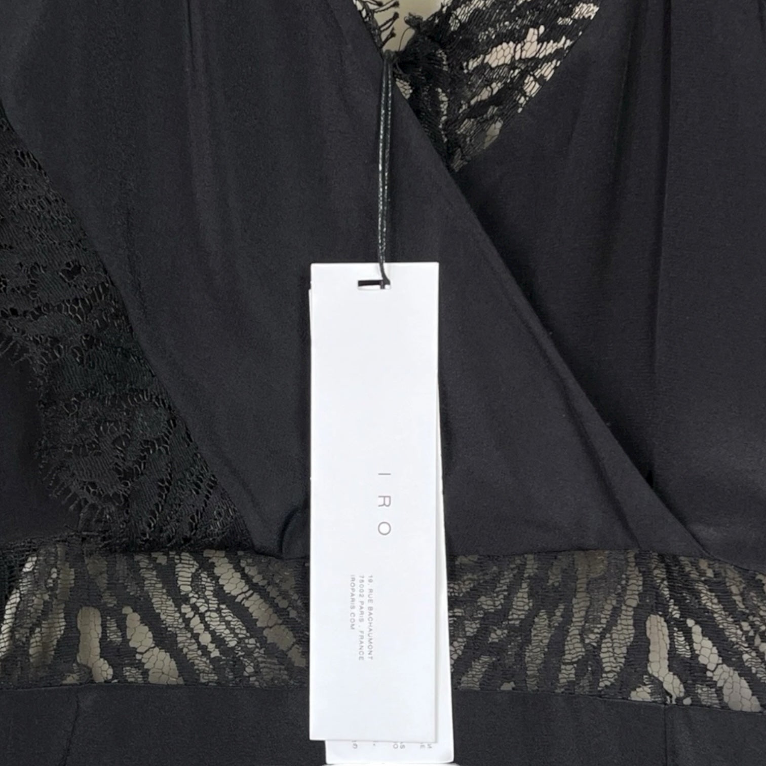 IRO Paris Silk One-Shoulder Lace Slip Mini Dress – Black, FR40