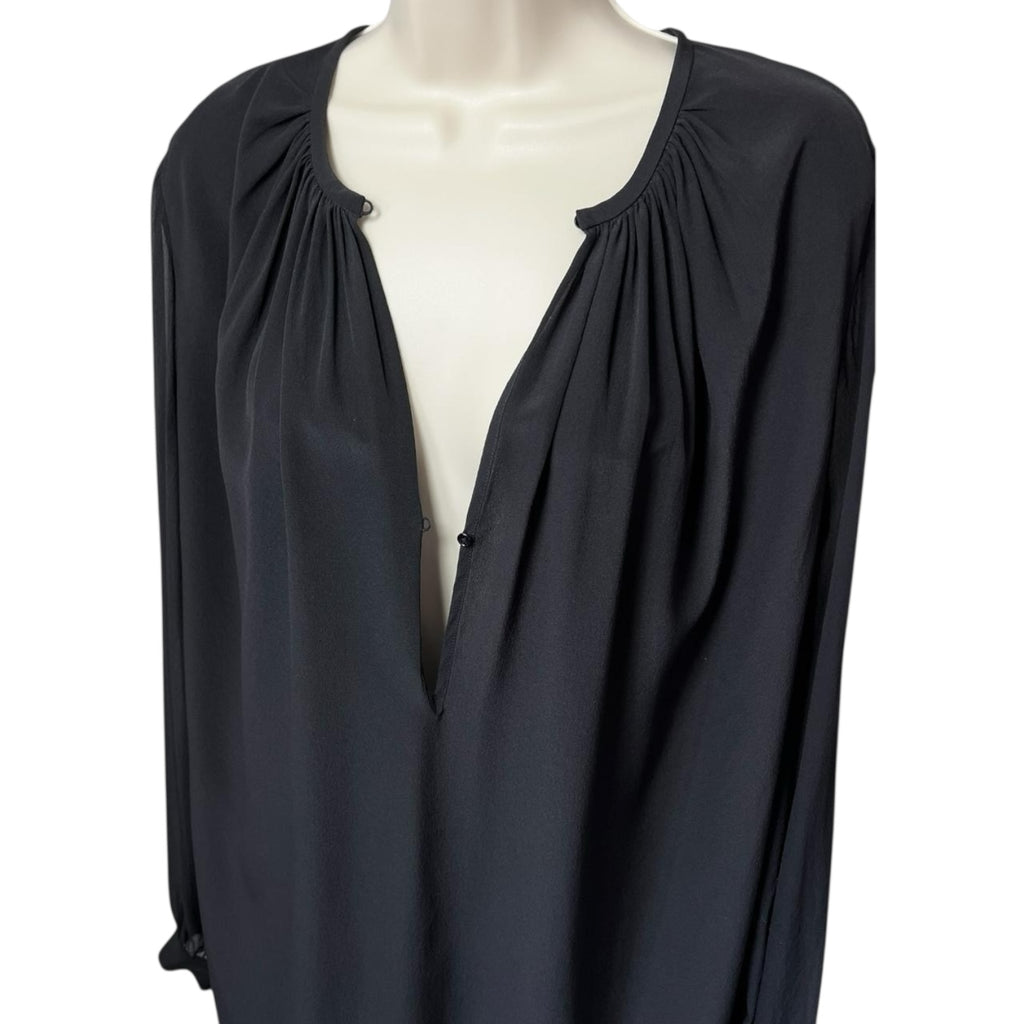 Joseph Silk Carlton Keyhole Long Sleeve Blouse – FR38