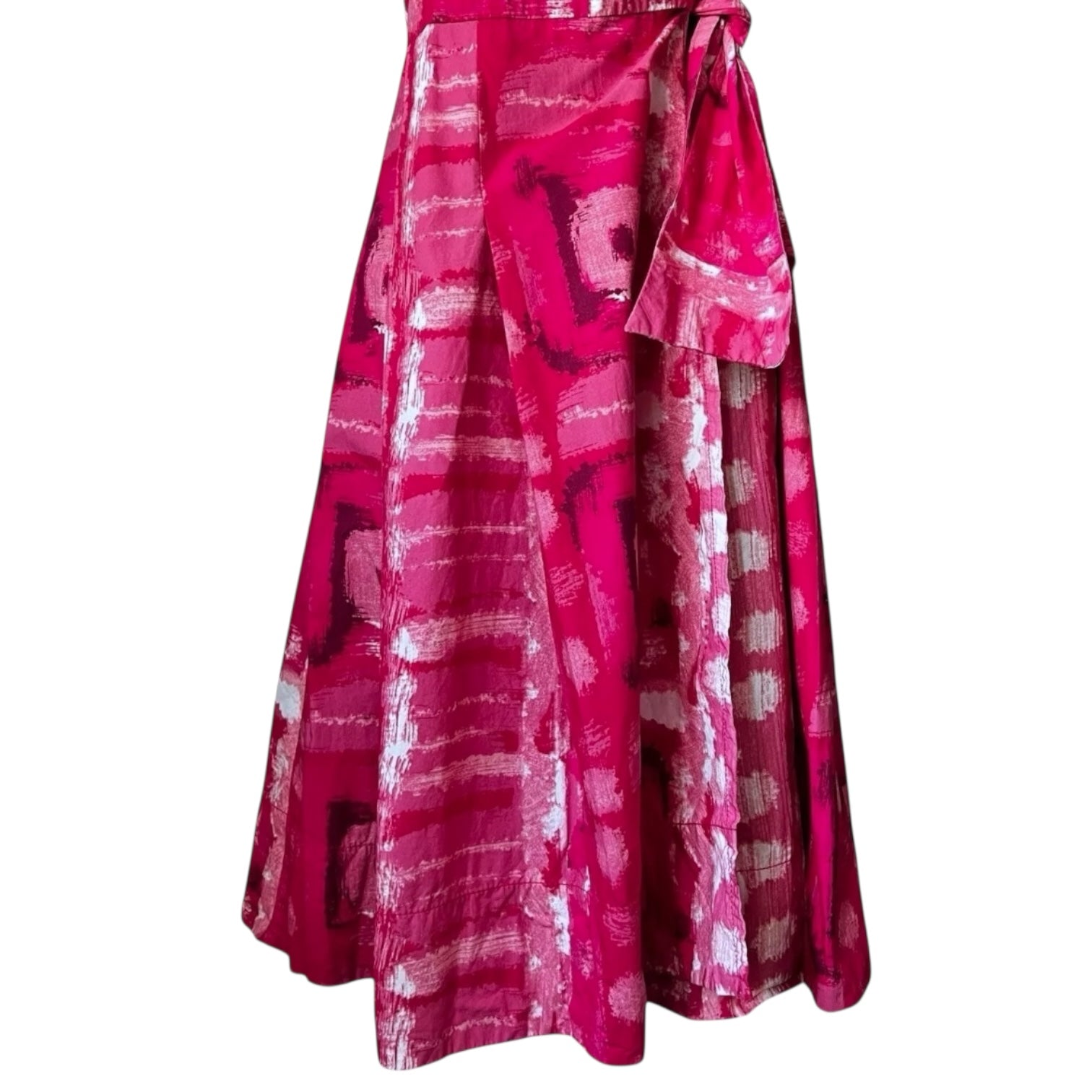 MaxMara Weekend Cotton Wrap Dress – Abstract Print, Flare Style, UK 10 – pre-loved