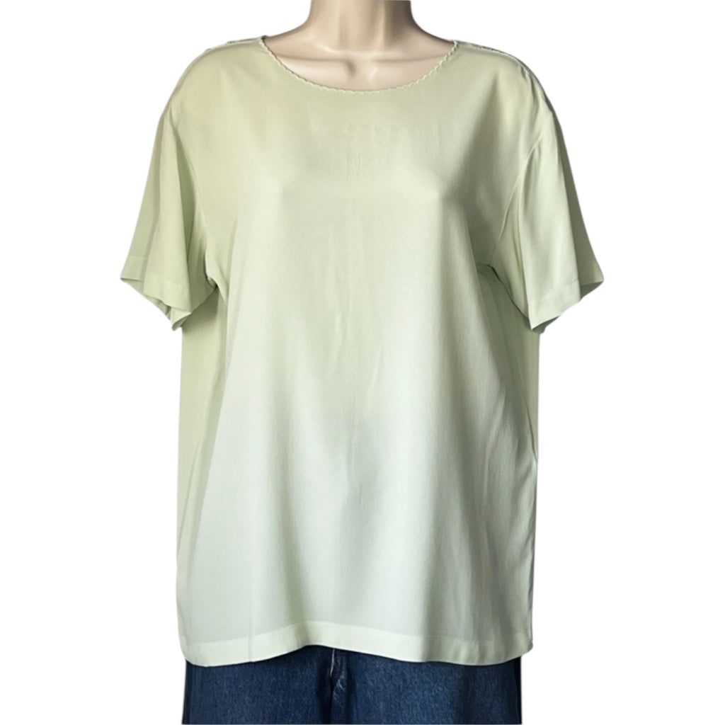 Nº21 Silk Blend Scalloped Cut-Out Tie Back Top - Relaxed Fit Blouse, IT38