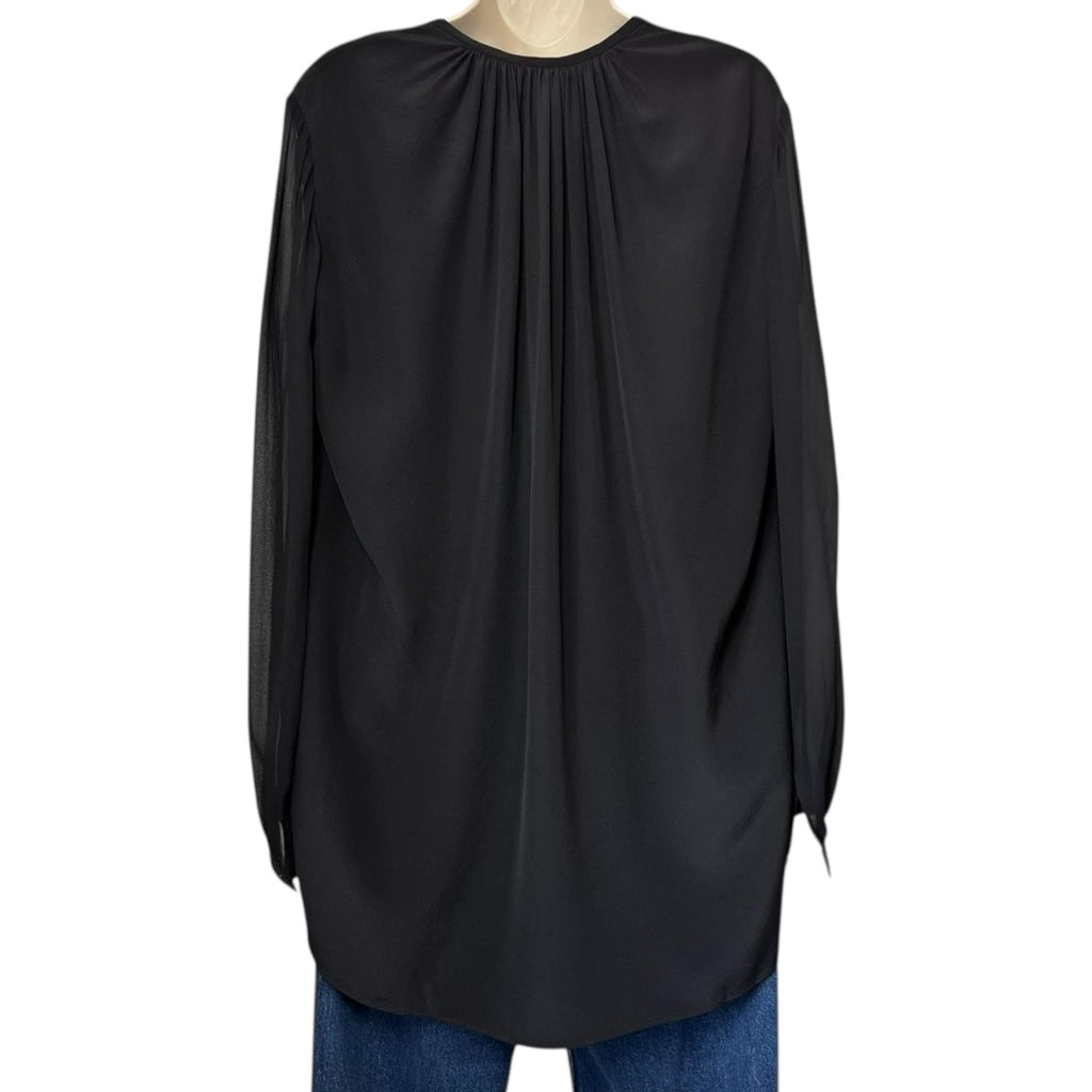 Joseph Silk Carlton Keyhole Long Sleeve Blouse – FR38