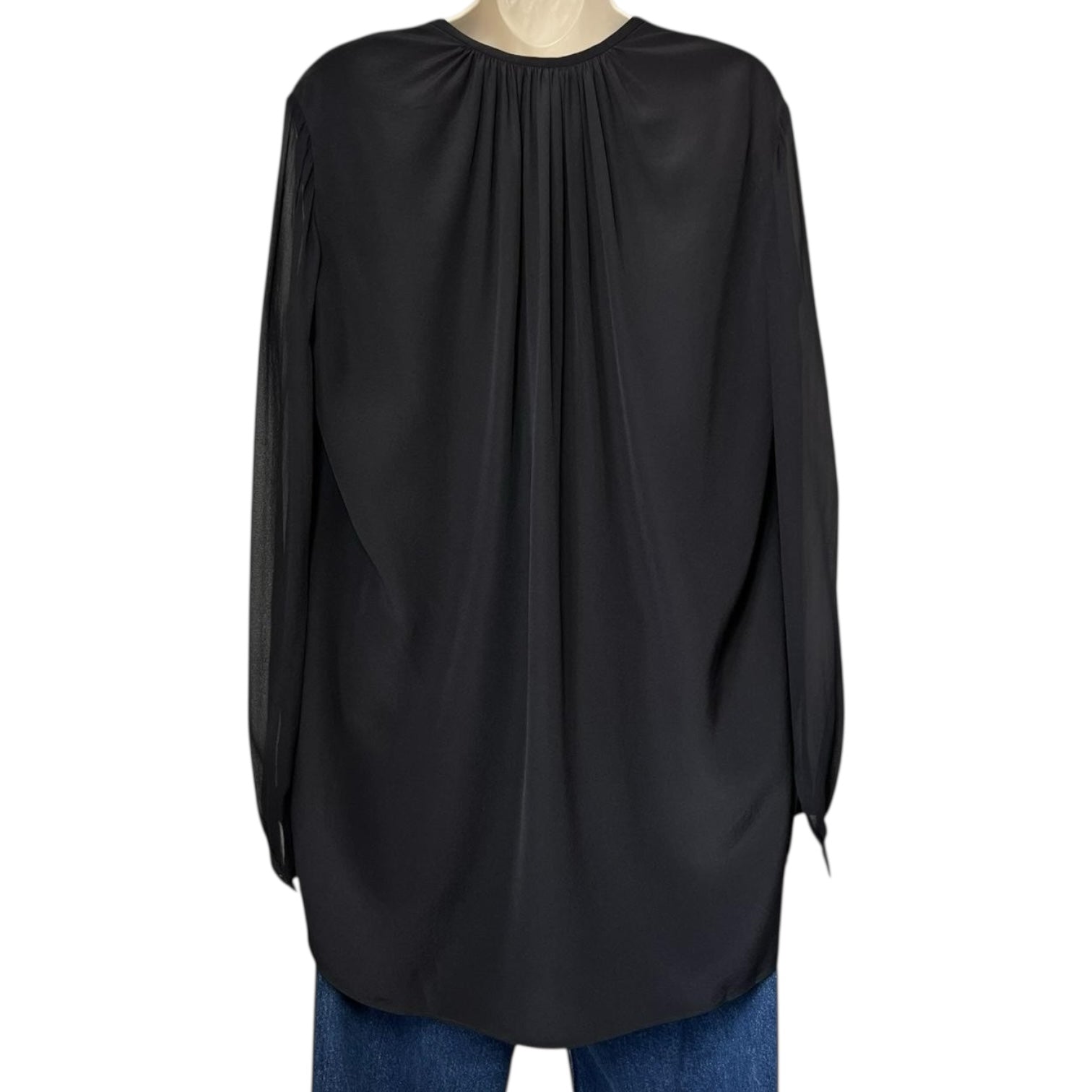 Joseph Silk Carlton Keyhole Long Sleeve Blouse – FR38