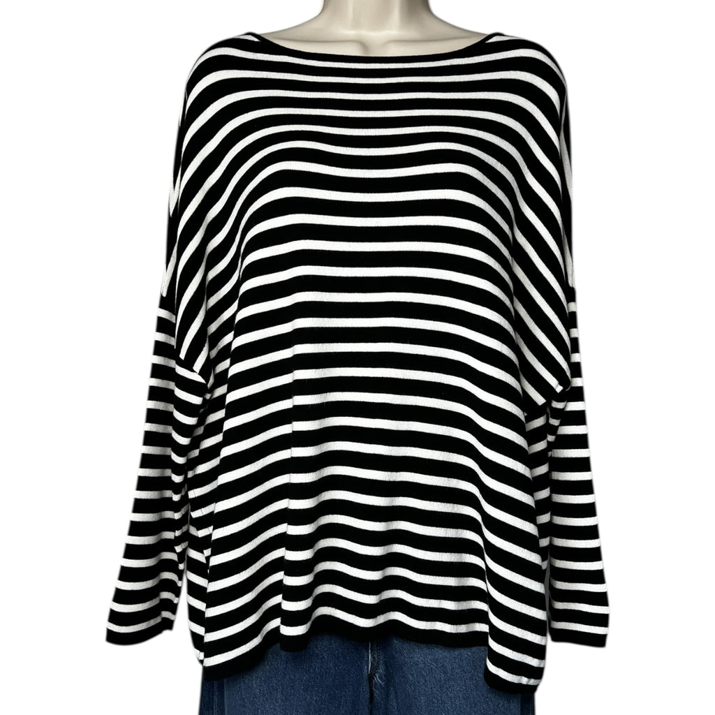 MaxMara Weekend Black & White Striped Knit Jumper – M/L