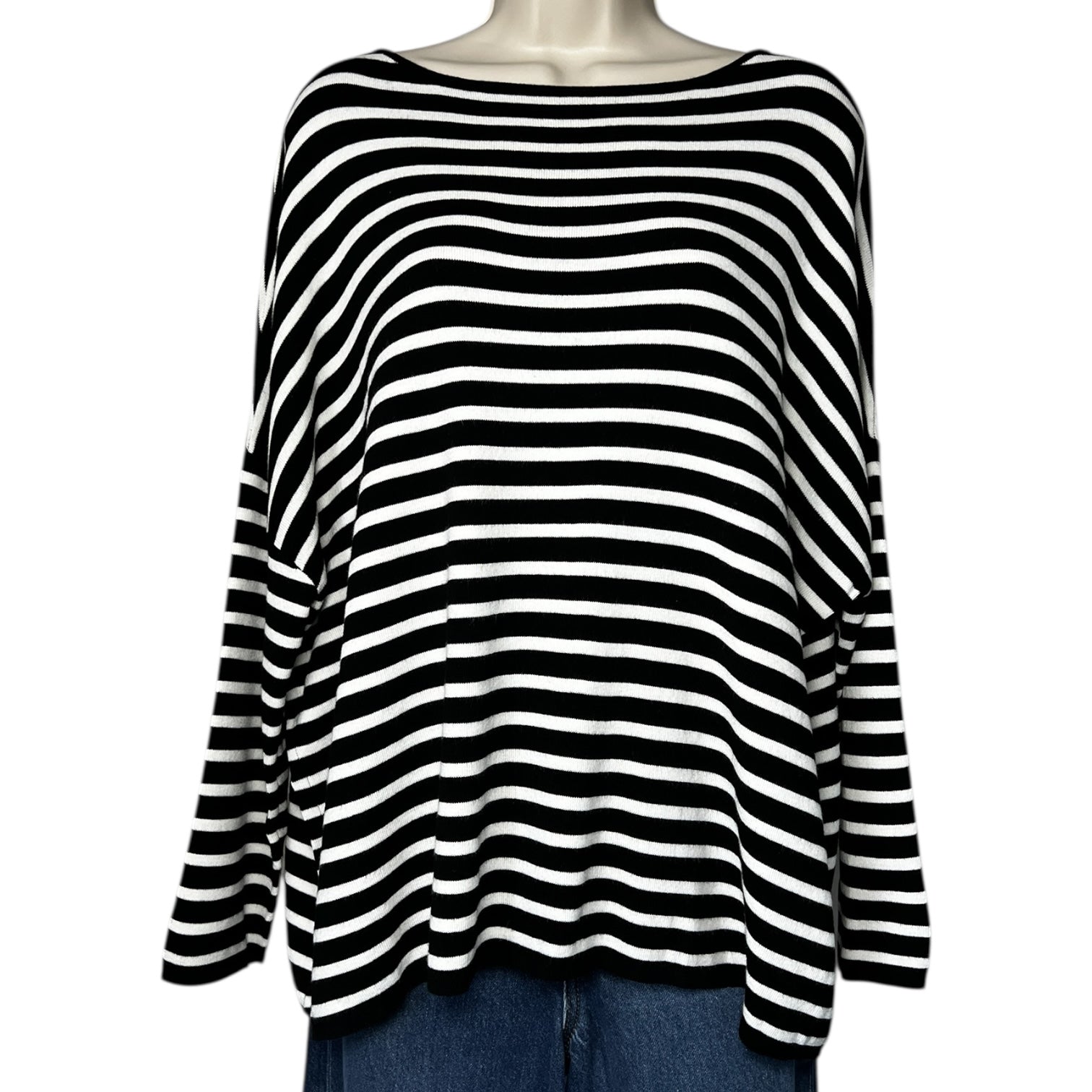 MaxMara Weekend Black & White Striped Knit Jumper – M/L