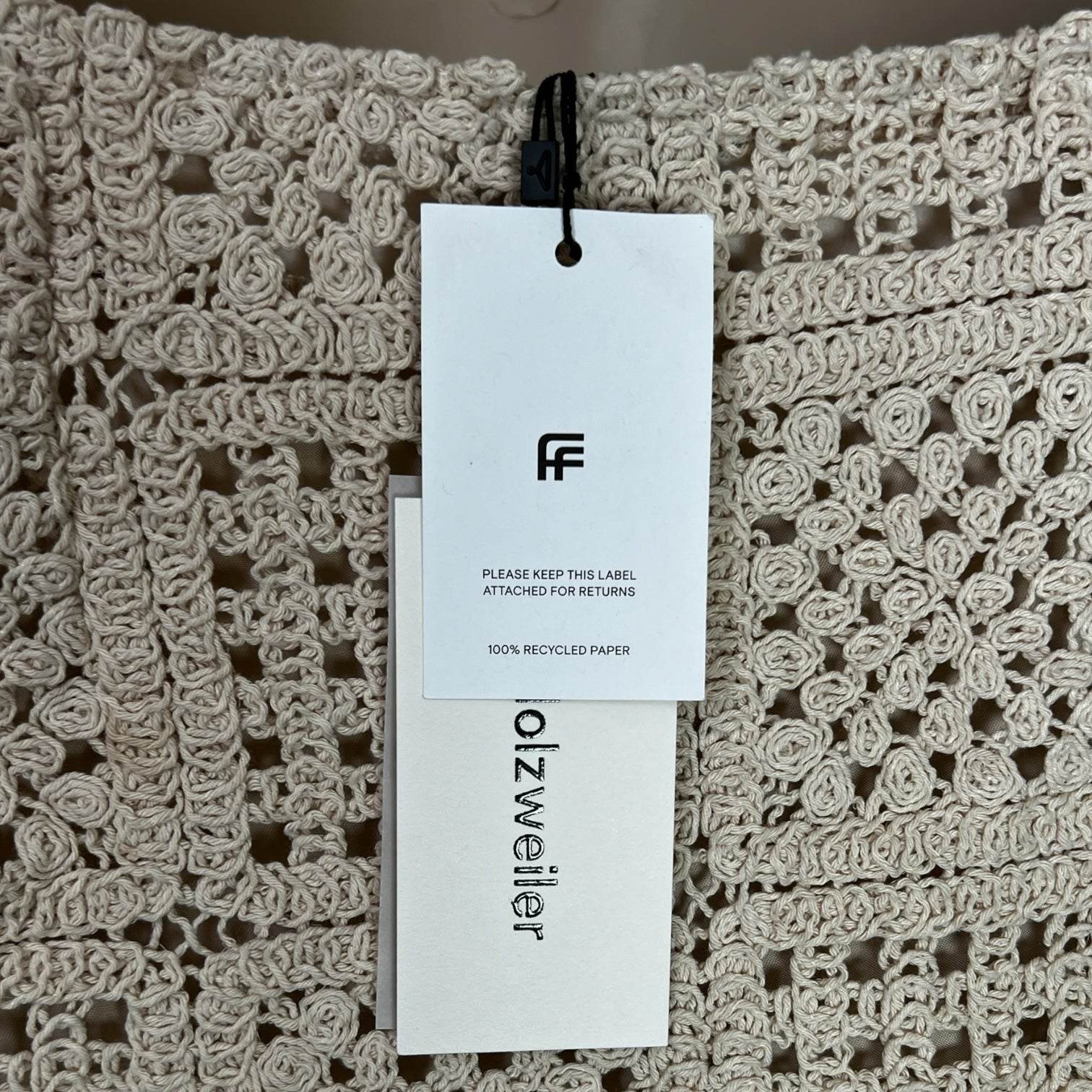 Holzweiler Crochet Mini Skirt – High Waisted, Organic Cotton, Size S – pre-loved