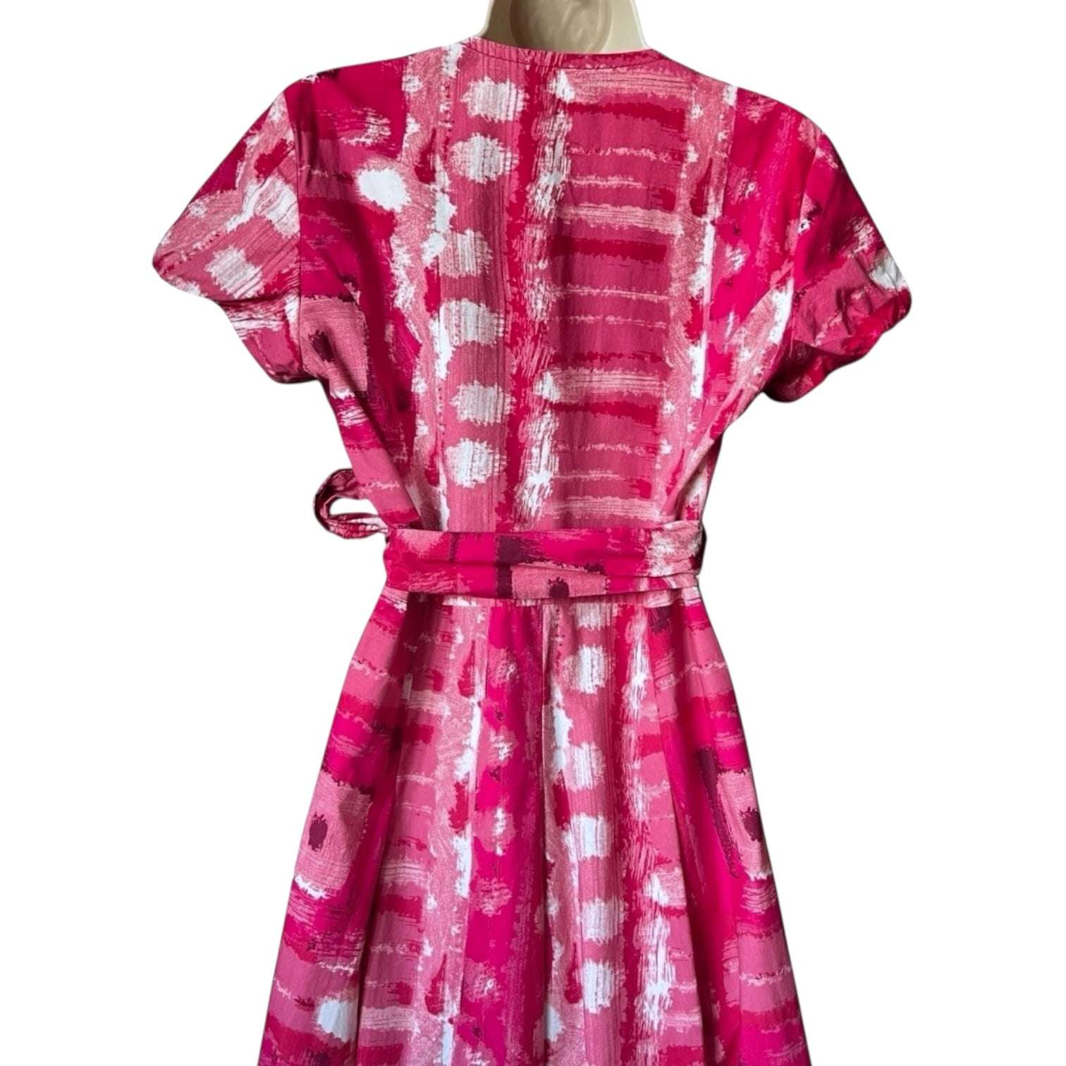 MaxMara Weekend Cotton Wrap Dress – Abstract Print, Flare Style, UK 10 – pre-loved
