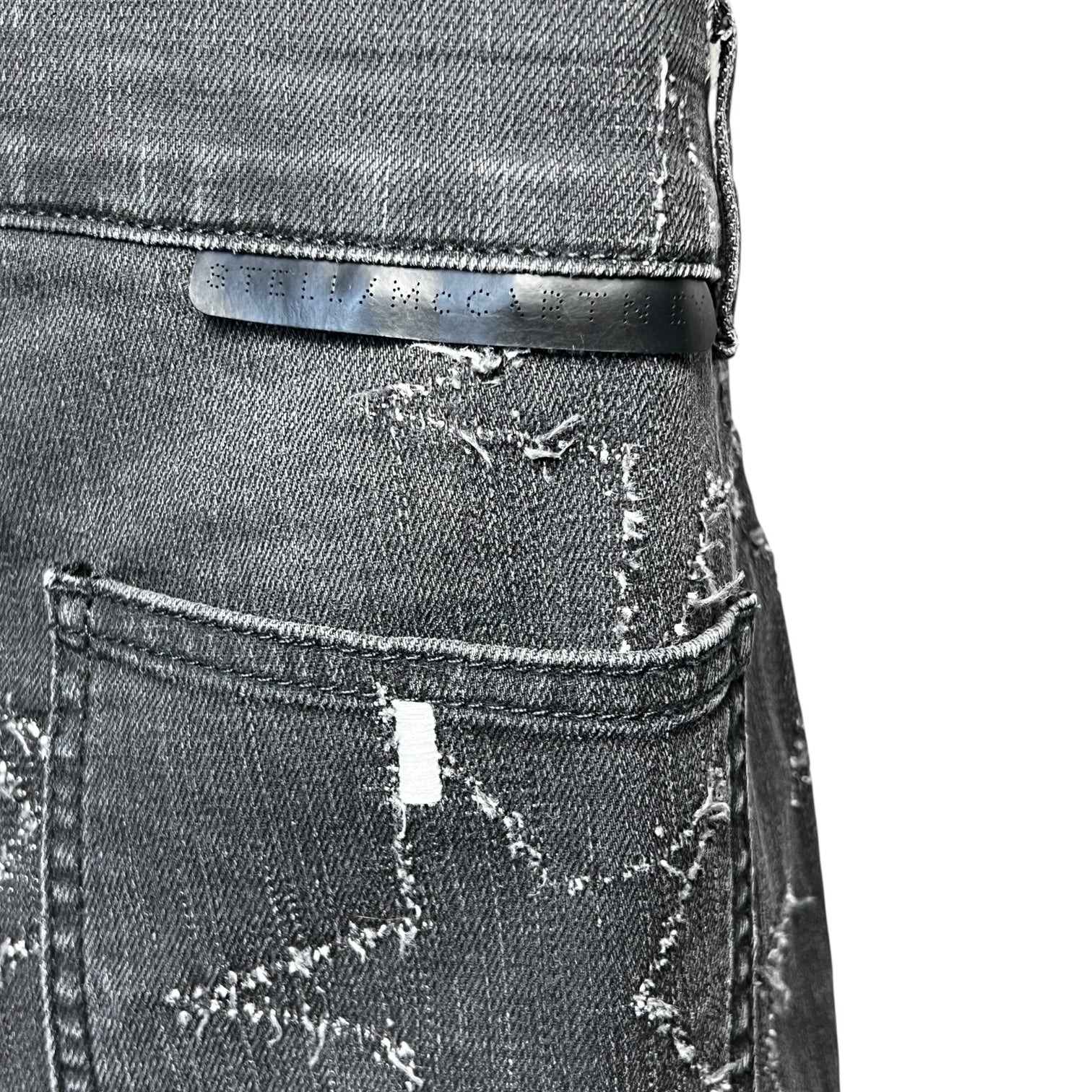 Stella McCartney Faded Black Star Bootcut Crop Jeans – 30