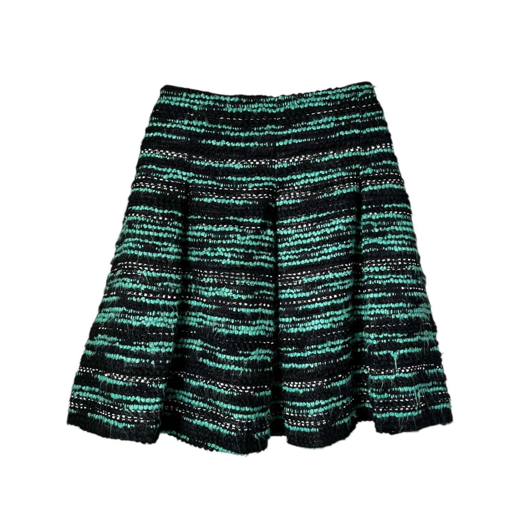 Proenza Schouler Tweed Wool Mini Skirt – Pleated, A-Line, Silk Lined, US 4 – pre-loved