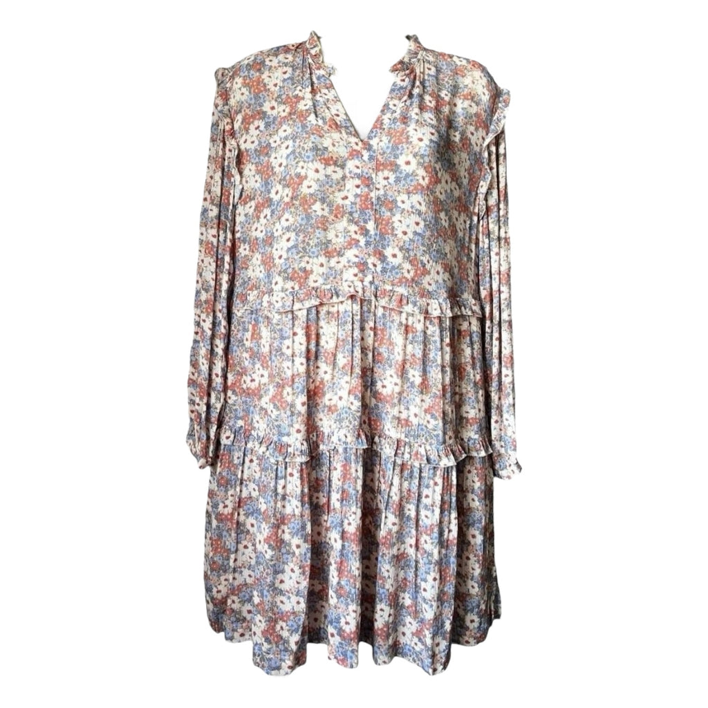 Rails Poppie Floral Ruffle Tiered Long Sleeve Mini Dress – Pink Jasmine, XS