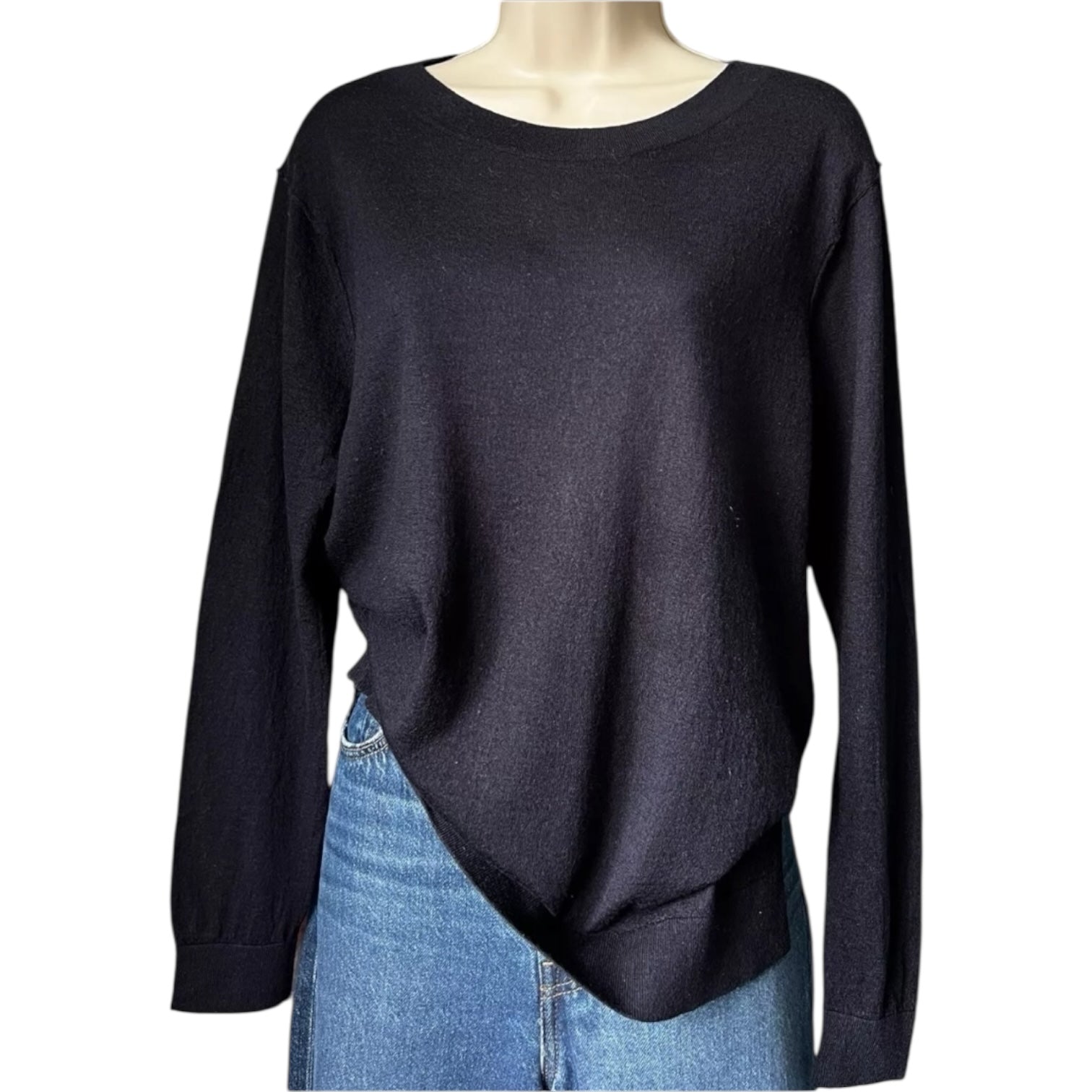Dorothee Schumacher Wool-Silk Knit Jumper – Navy, Size 5 (XL) – pre-loved