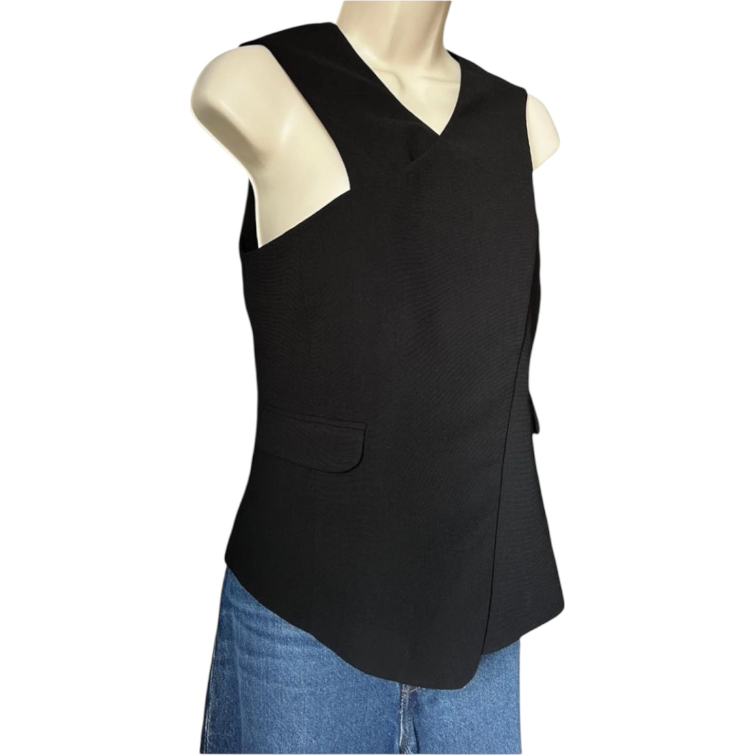 Opening Ceremony Black Wrap Crepe Tailored Waistcoat – Vest Top, M – pre-loved